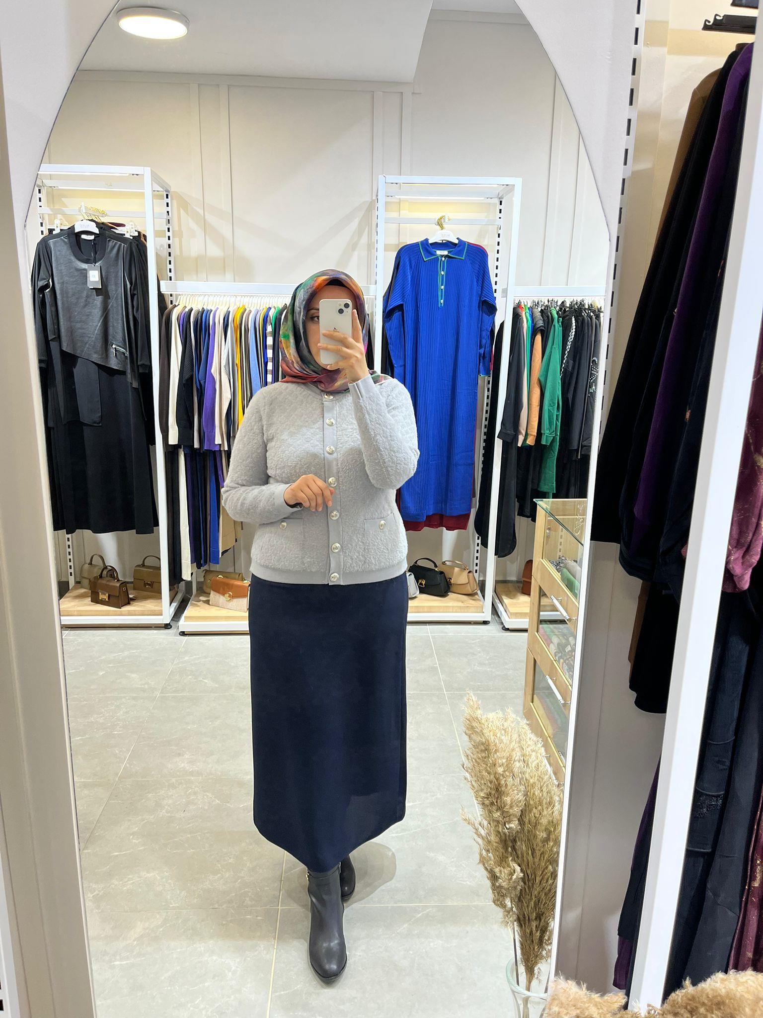 Nuss Angora Hırka 7001 Gri