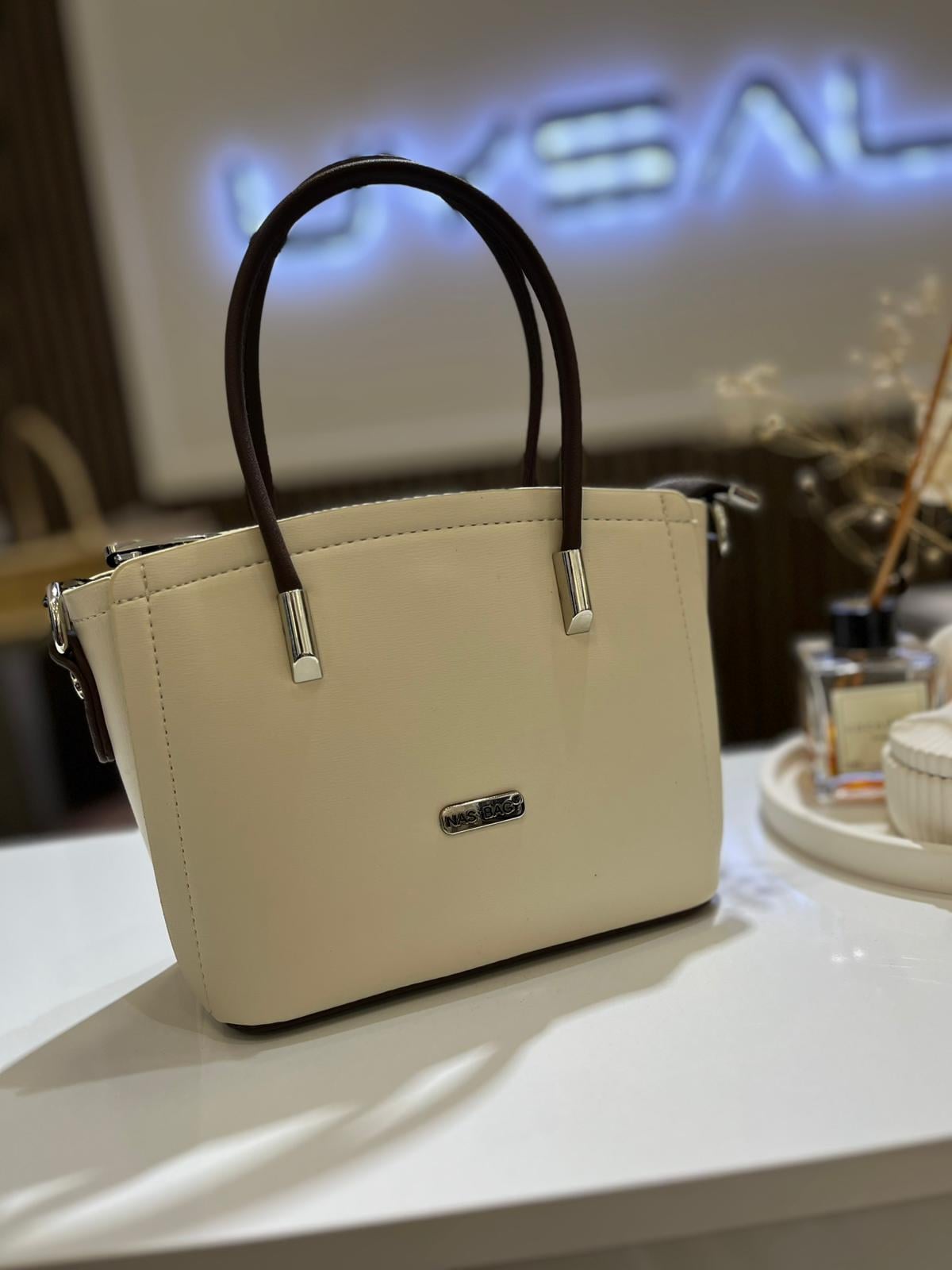 Nas Kadın Mini El ve Çapraz Çanta Krem Kahve Kımera 1390El ÇantasıNas Çanta3908Nas ÇantaNas Kadın Mini El ve Çapraz Çanta Krem Kahve Kımera 1390