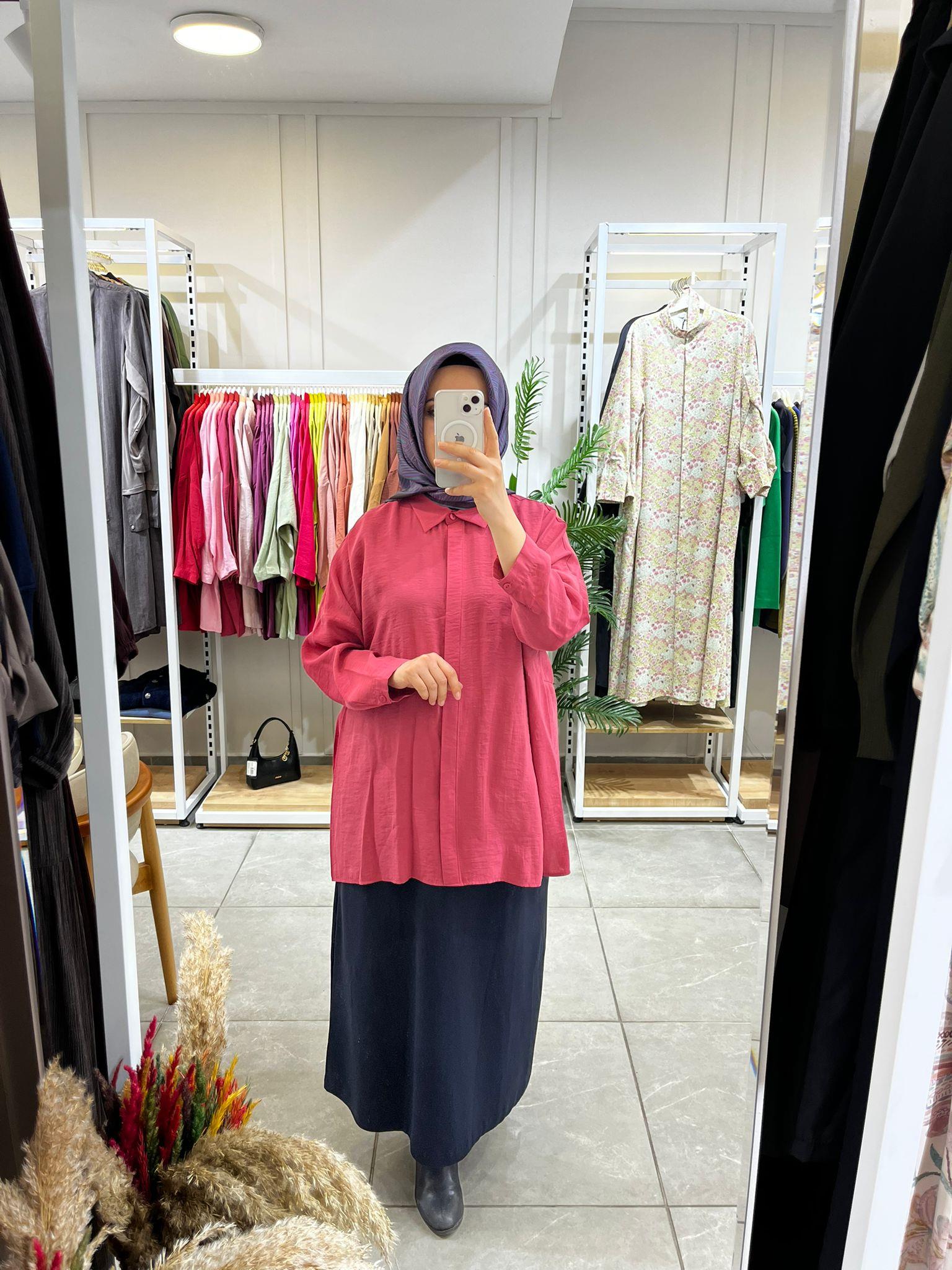 Nuss 3001 Oversize Düğmeli Gömlek Red PlumGömlekNuss3867NussNuss 3001 Oversize Düğmeli Gömlek Red Plum