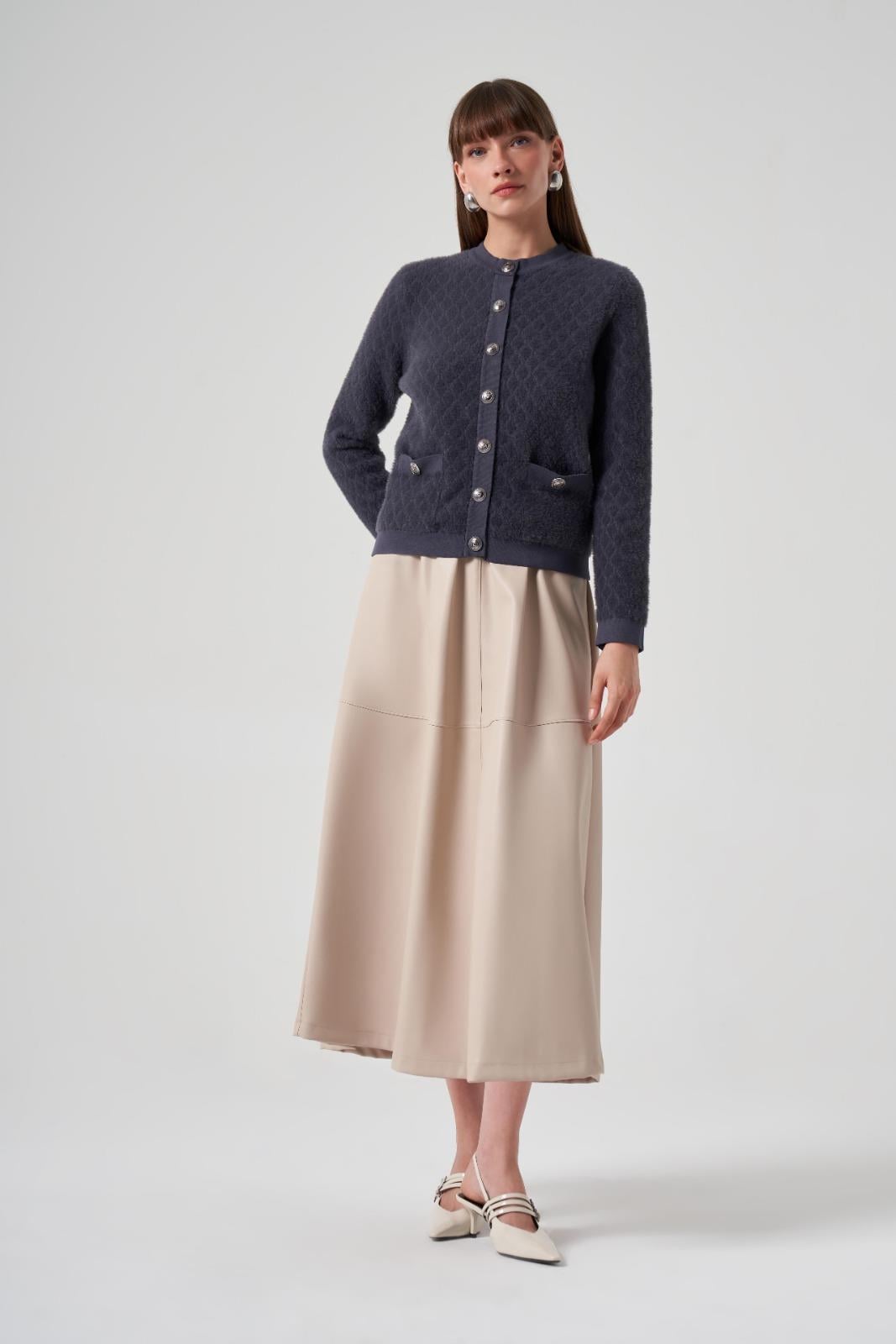 Nuss Angora Hırka 7001 Antrasit