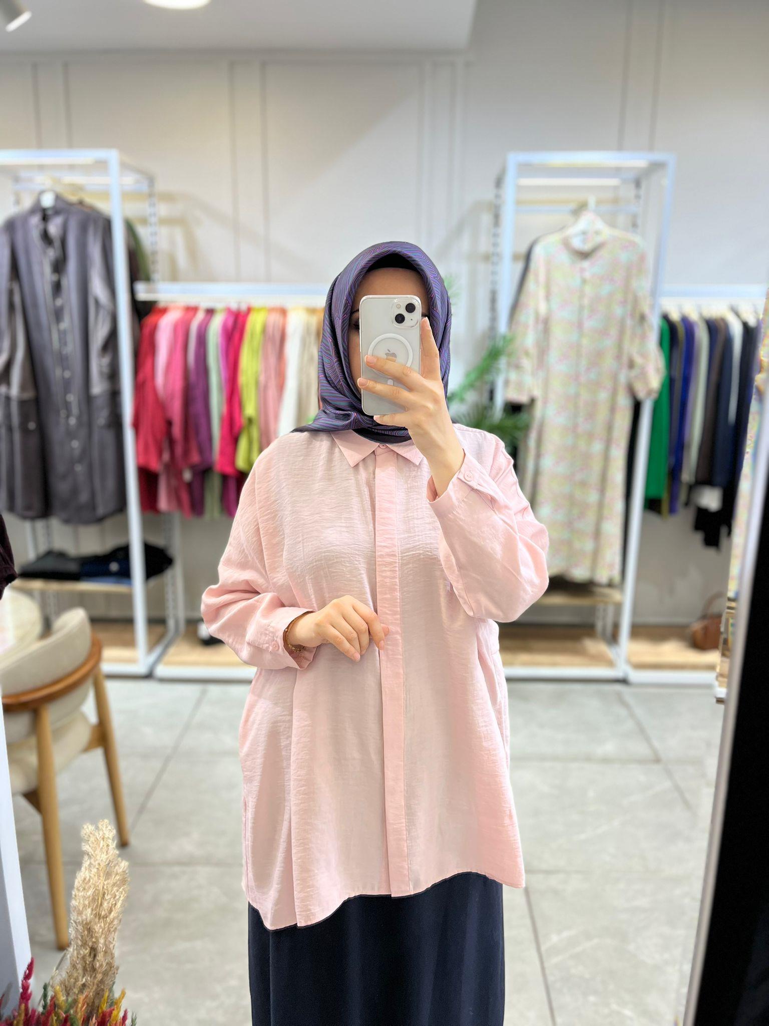 Nuss 3001 Oversize Düğmeli Gömlek PudraGömlekNuss3851NussNuss 3001 Oversize Düğmeli Gömlek Pudra