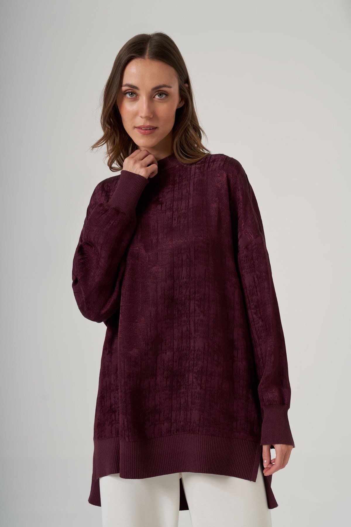 Nuss 3013 Jakar Detay Tunik MürdümTunikNuss3940NussNuss 3013 Jakar Detay Tunik Mürdüm