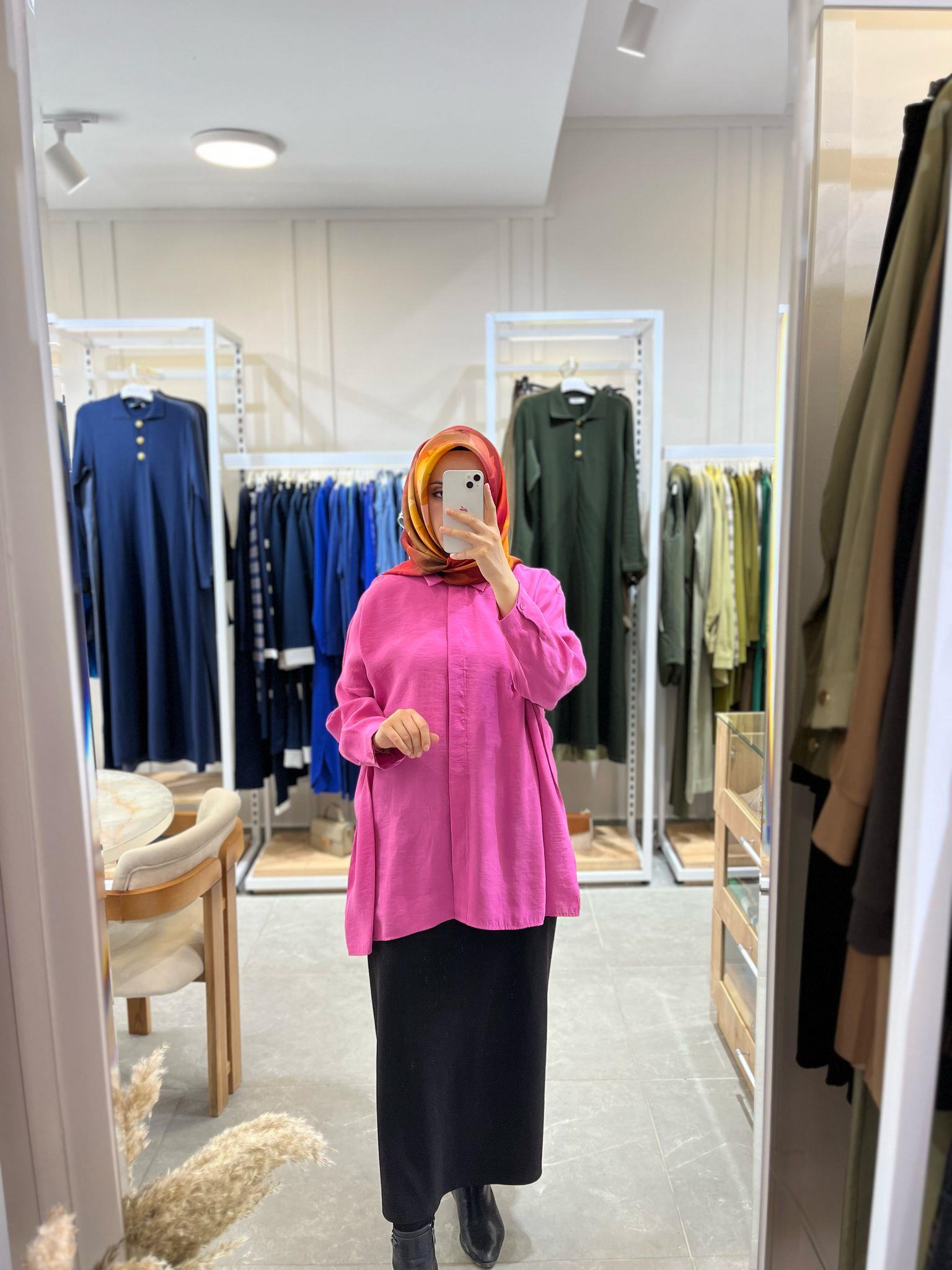 Nuss 3001 Oversize Düğmeli Gömlek FuşyaGömlekNuss3871NussNuss 3001 Oversize Düğmeli Gömlek Fuşya