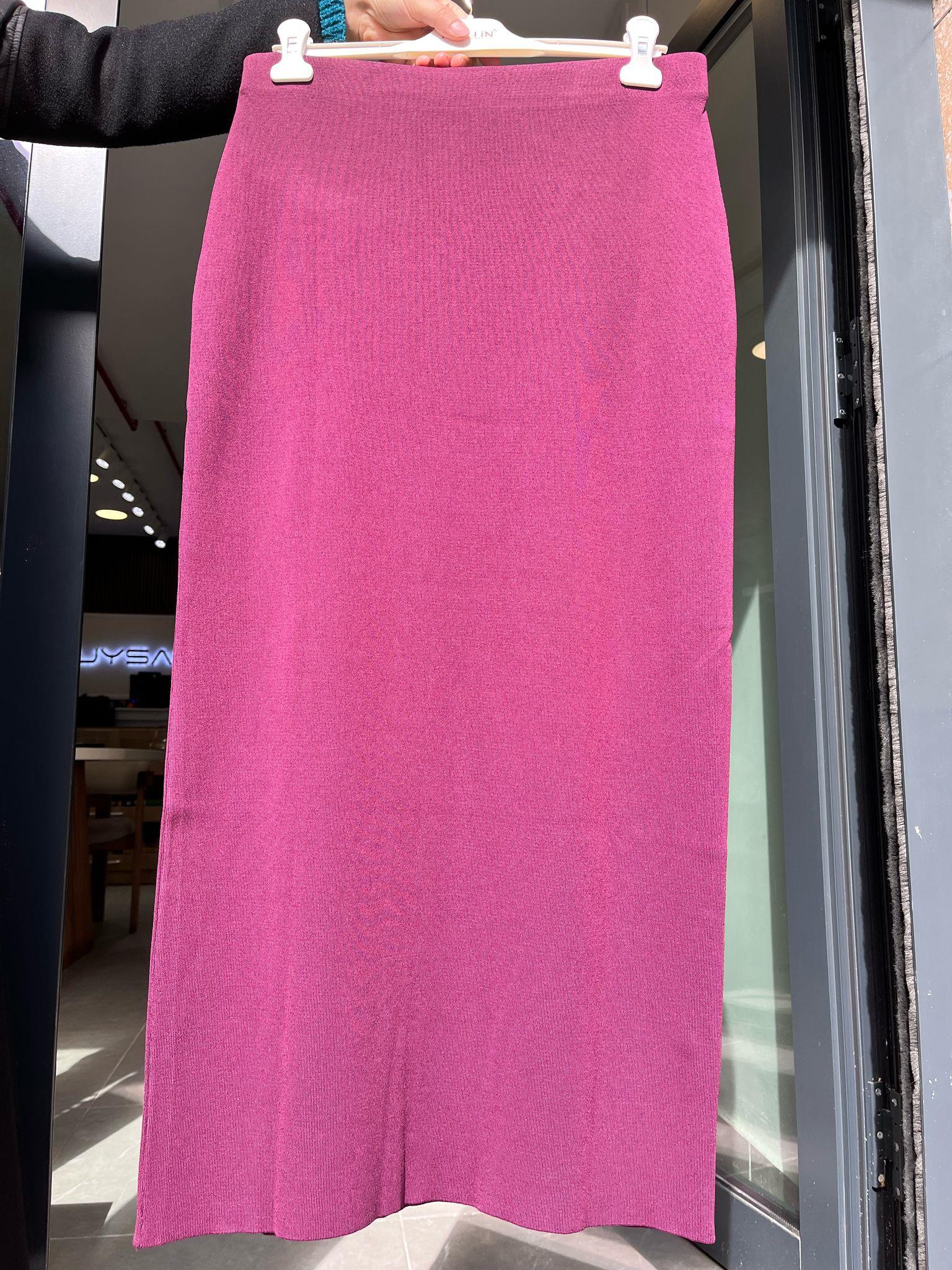 Nuss 013 Kalem Triko Etek Bordo