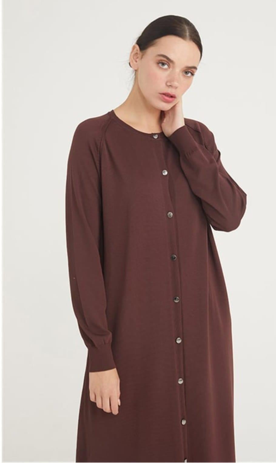 Nuss Düğmeli Uzun Triko Hırka 512