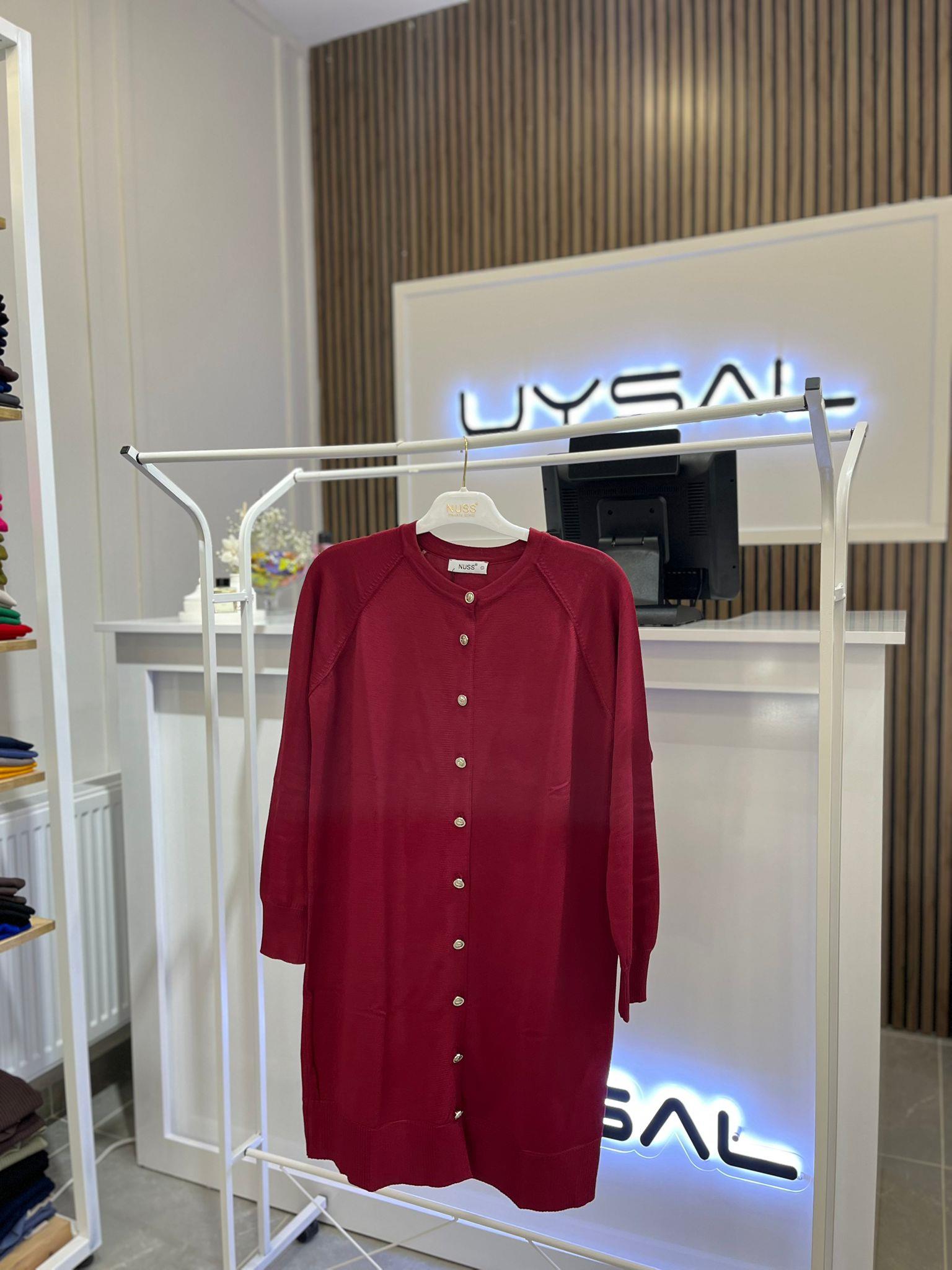 Nuss Önden Düğmeli Triko Hırka 300 Gül