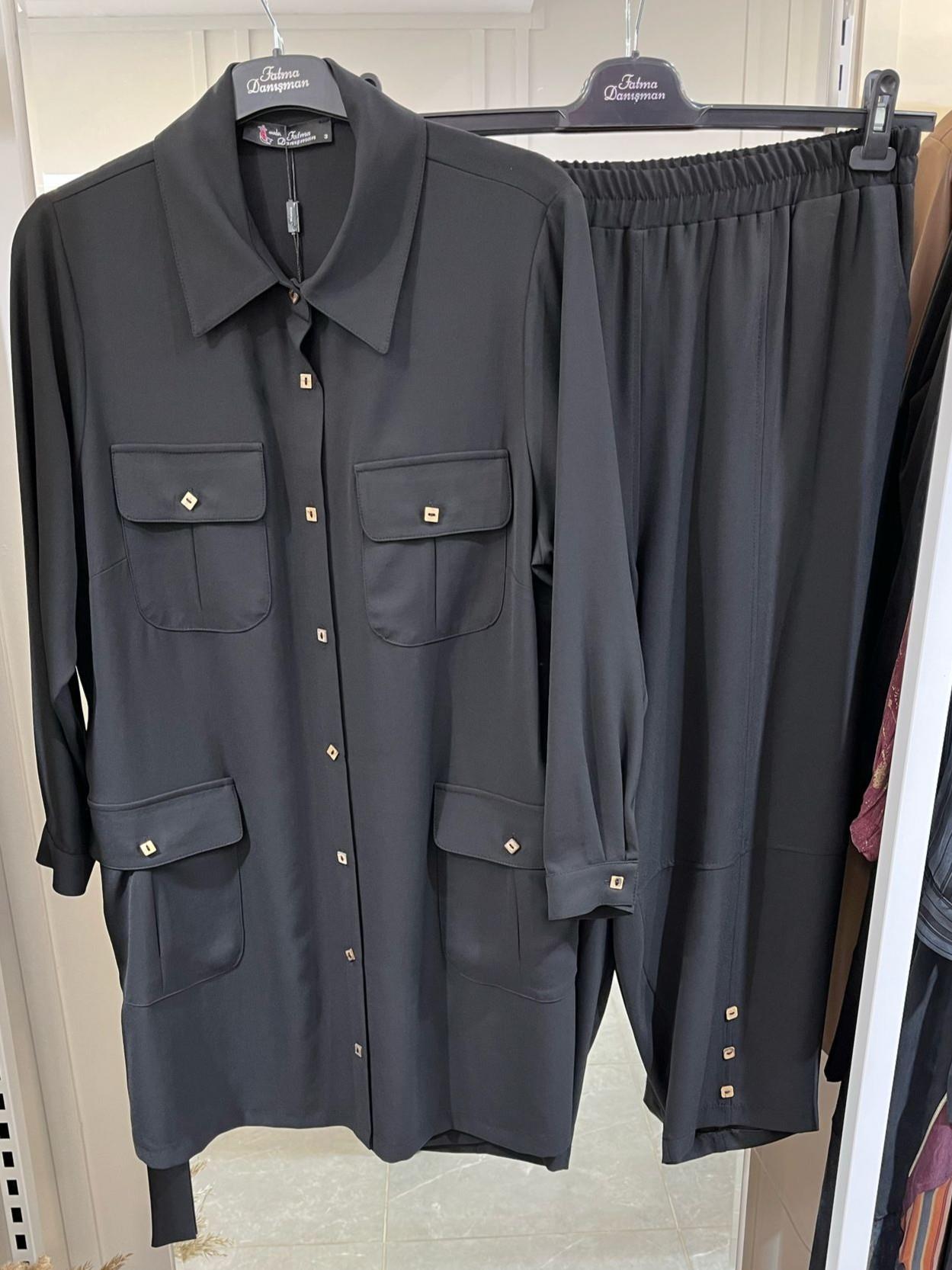 Fatma Danışman Pantolonlu Takım Siyah 5221