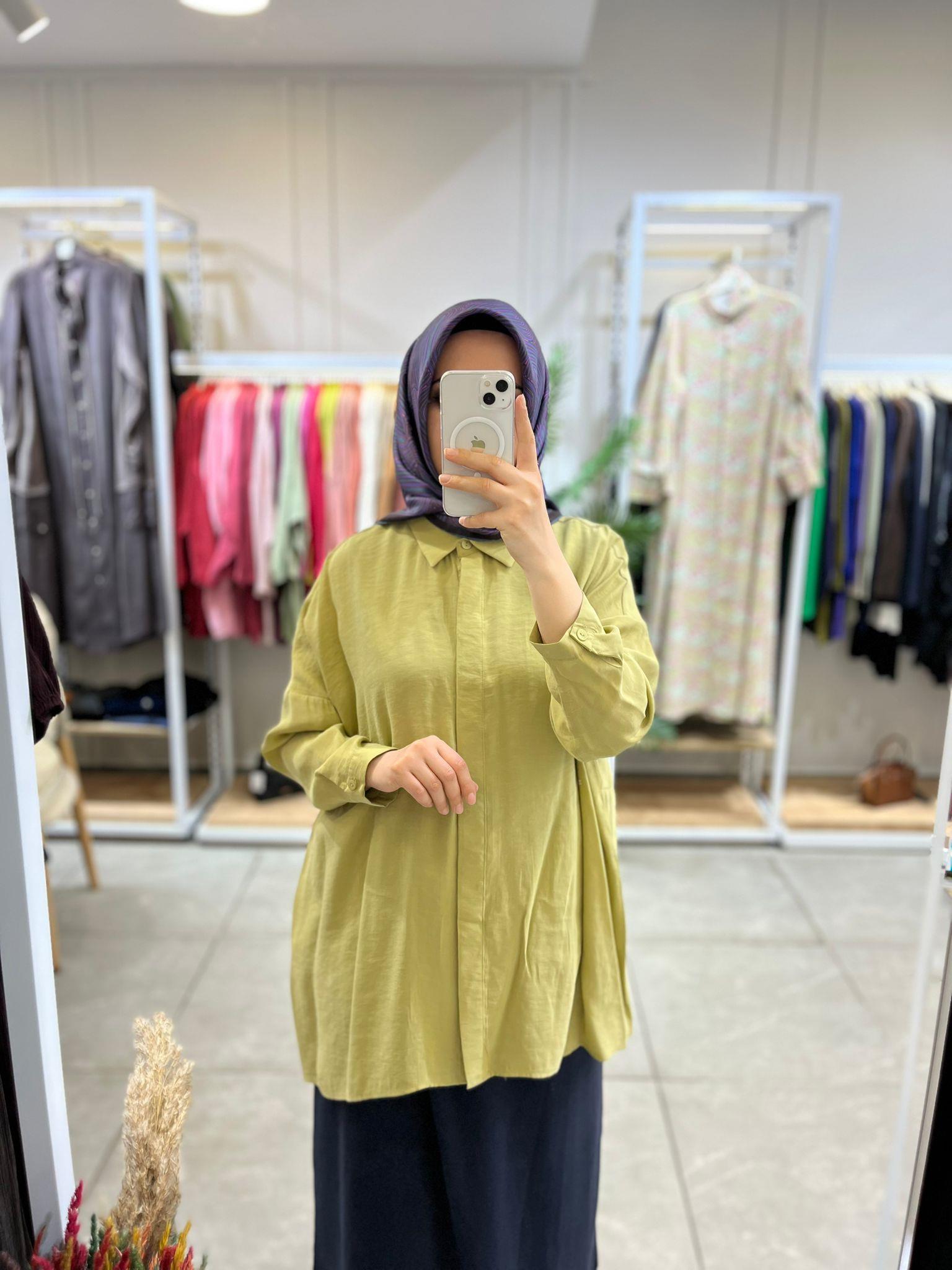 Nuss 3001 Oversize Düğmeli Gömlek OliveGömlekNuss3850NussNuss 3001 Oversize Düğmeli Gömlek Olive