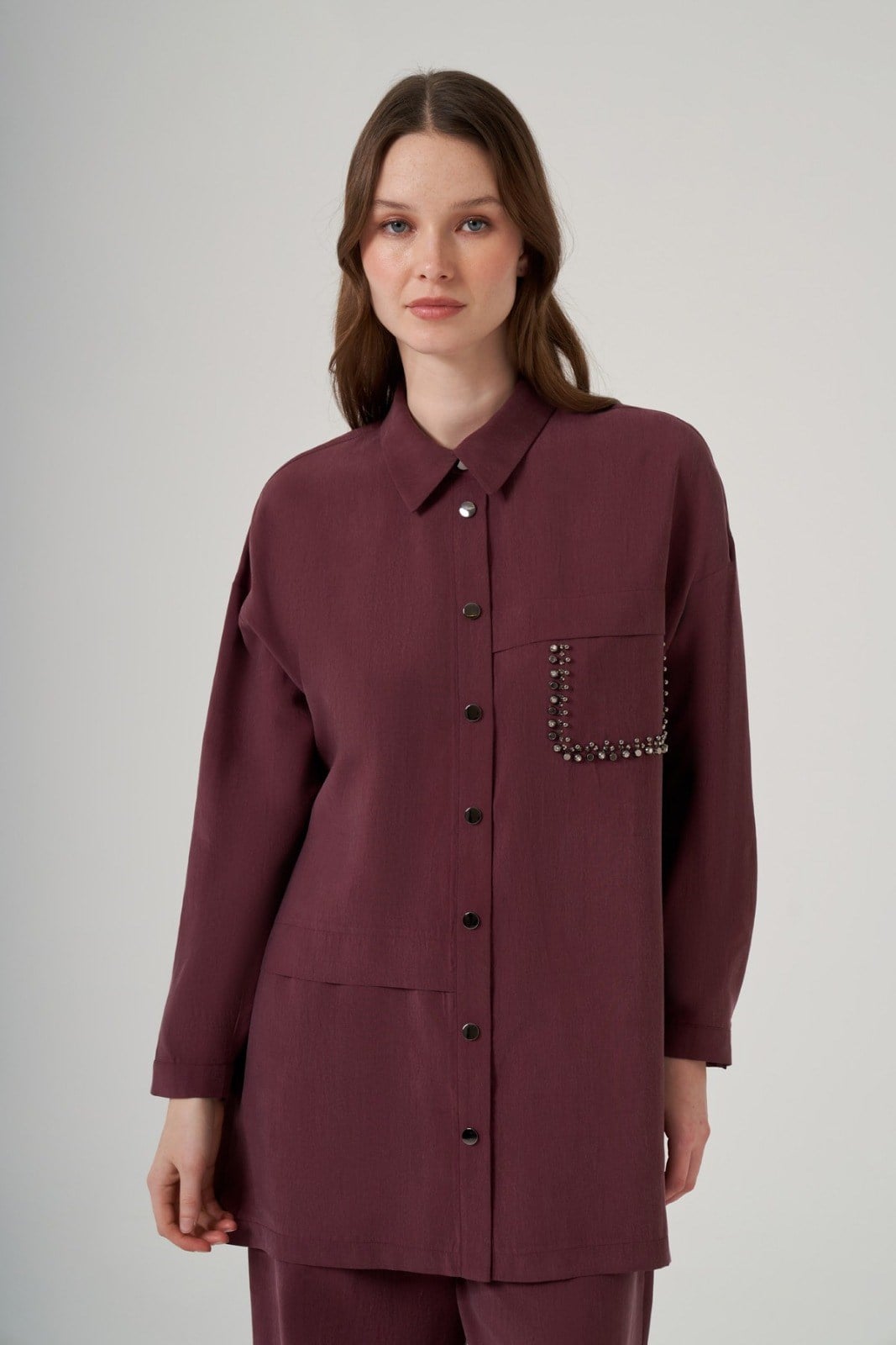 Nuss 26Y1052 Pantolonlu Takım MürdümPantolonlu TakımNuss3969NussNuss 26Y1052 Pantolonlu Takım Mürdüm