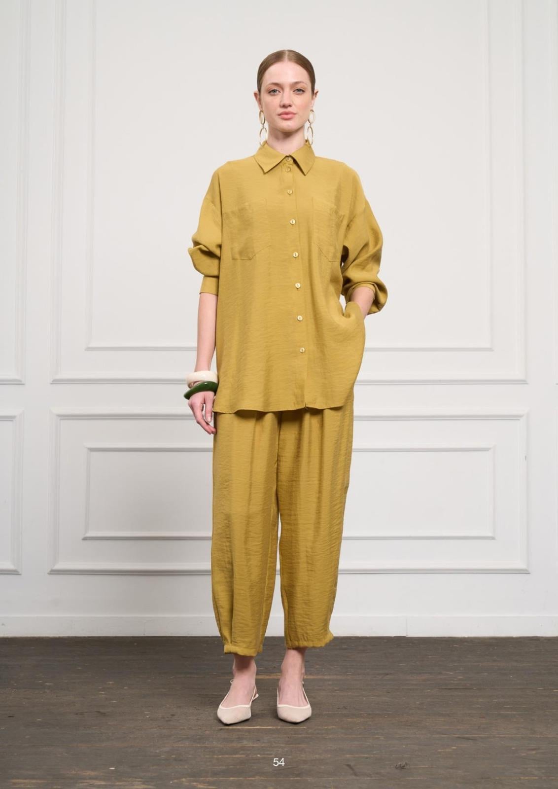 Nuss Cep Detaylı Pantolonlu Takım Amber 1046