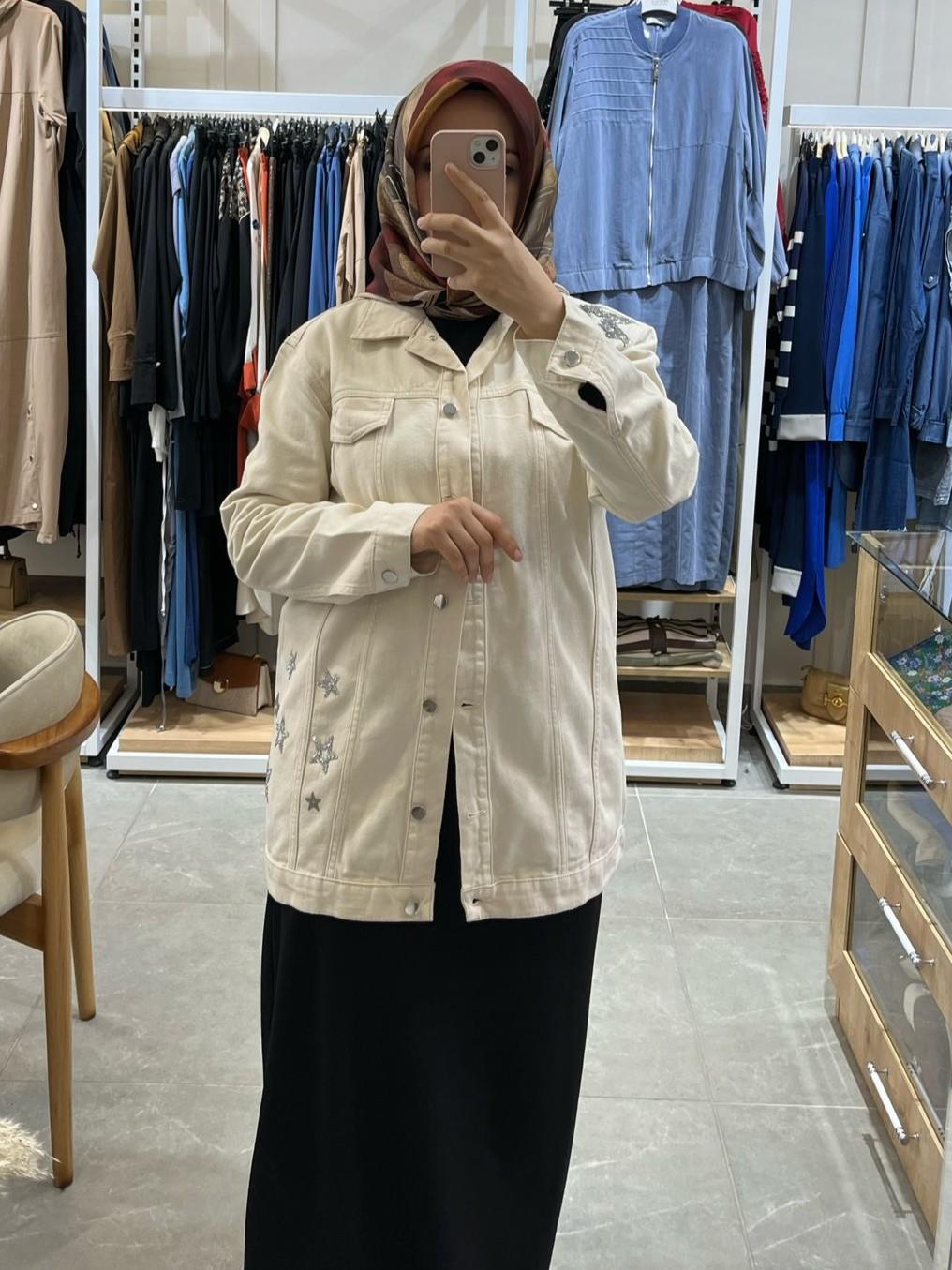 Nuss Kot Ceket Ekru 6044