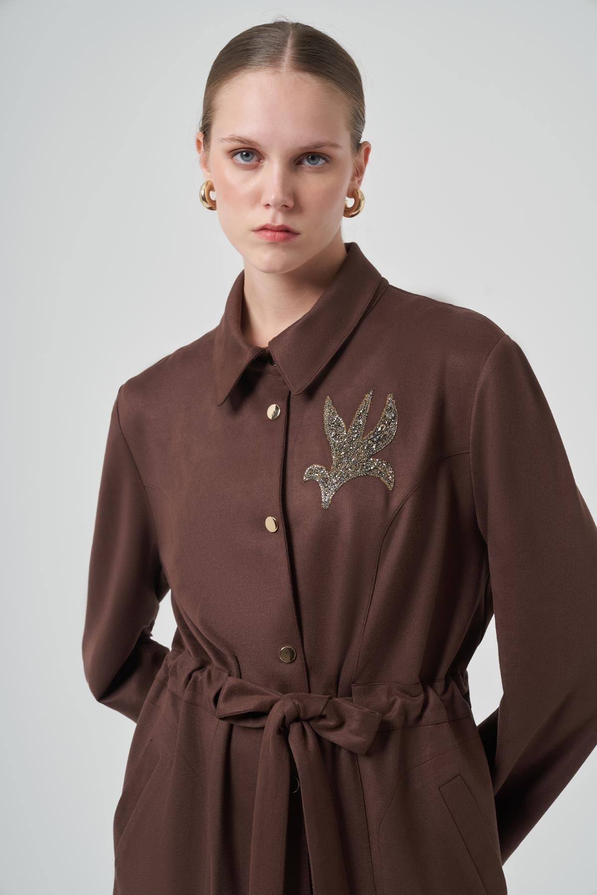 Nuss 6012 Taş İşlemeli Süet Kap KahveKapNussUYT0003787NussNuss 6012 Taş İşlemeli Süet Kap Kahve