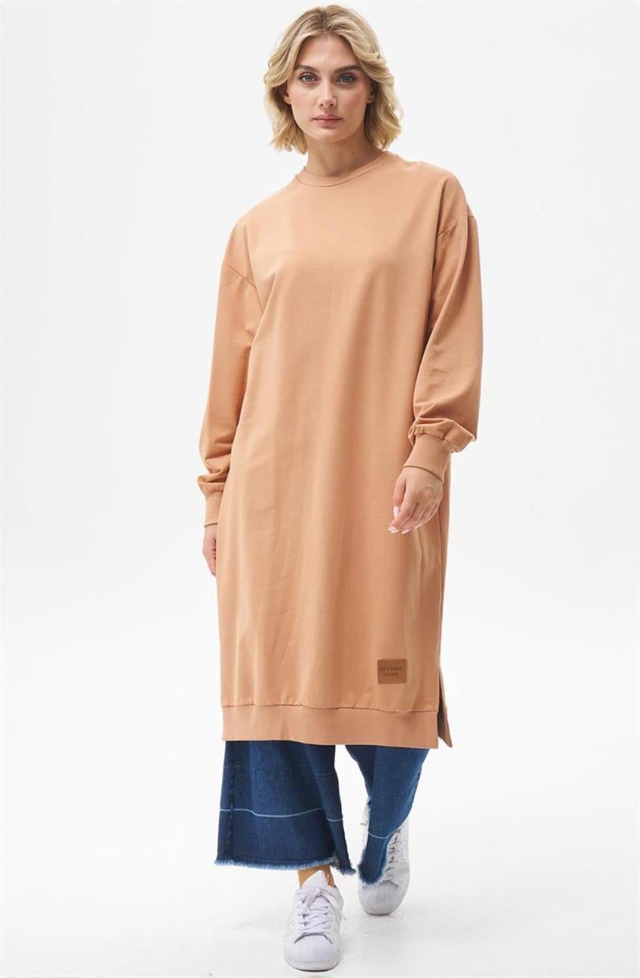 Uzun Kollu Sweat Taba 