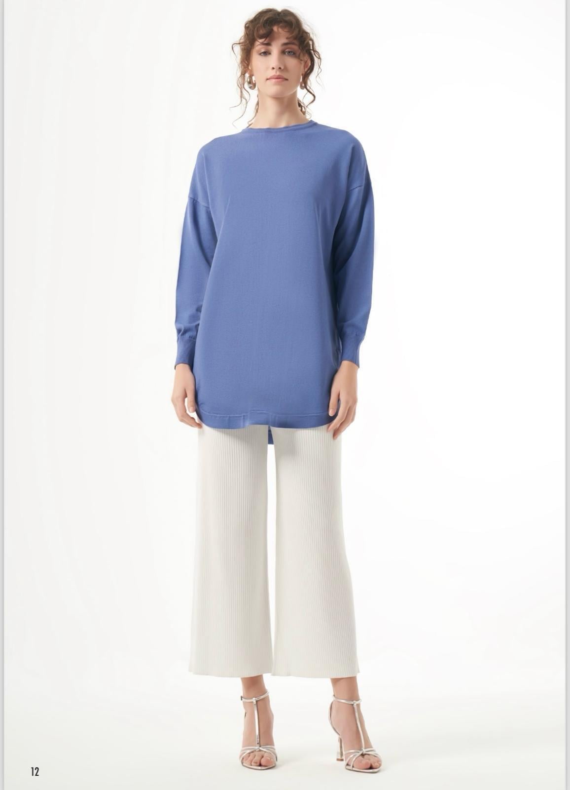 Nuss Oval Kesim Tunik 1200 Mavi