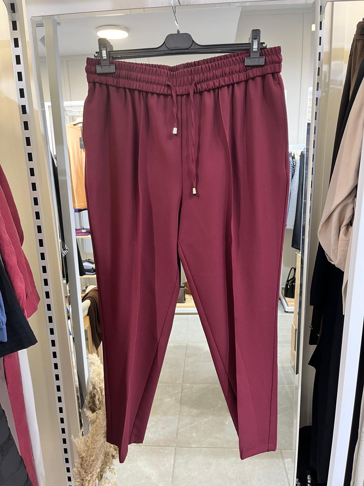 TİCİMAXPantolonYusuf ÖzdemirUYT0003773Yusuf ÖzdemirYusuf Özdemir 1360 Beli Lastikli Pantolon Bordo