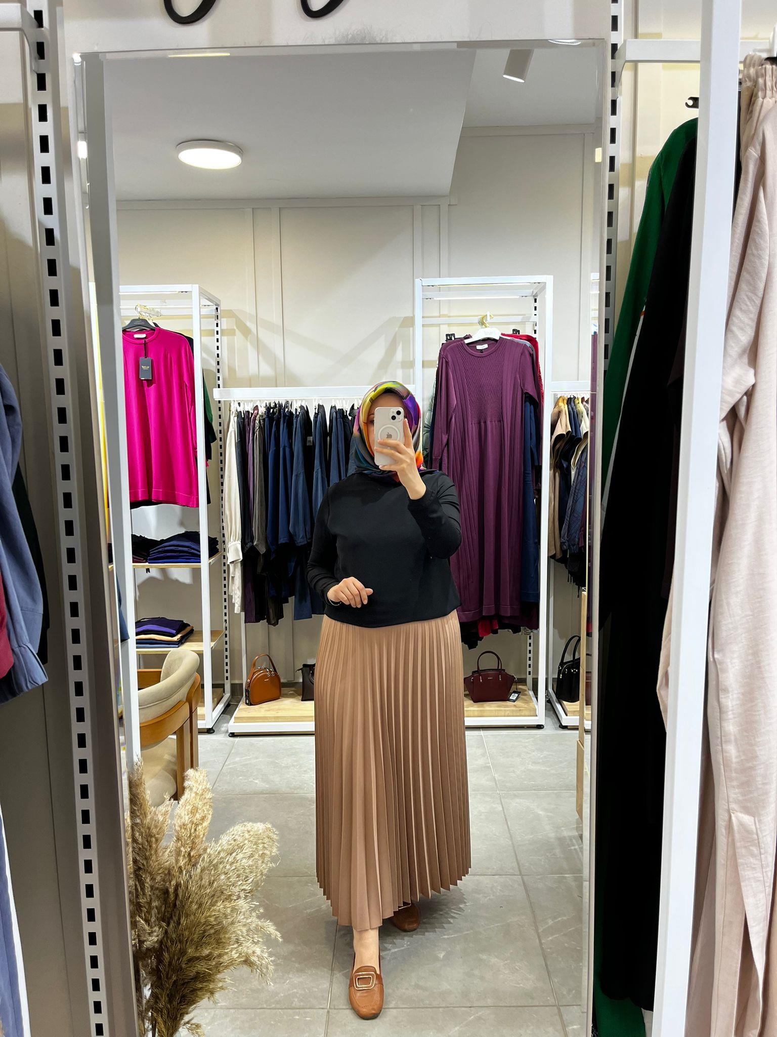 Famelin Piliseli Cappuccino Kadın EtekEtekFamelinUYT0003754FamelinFamelin Piliseli Cappuccino Kadın Etek