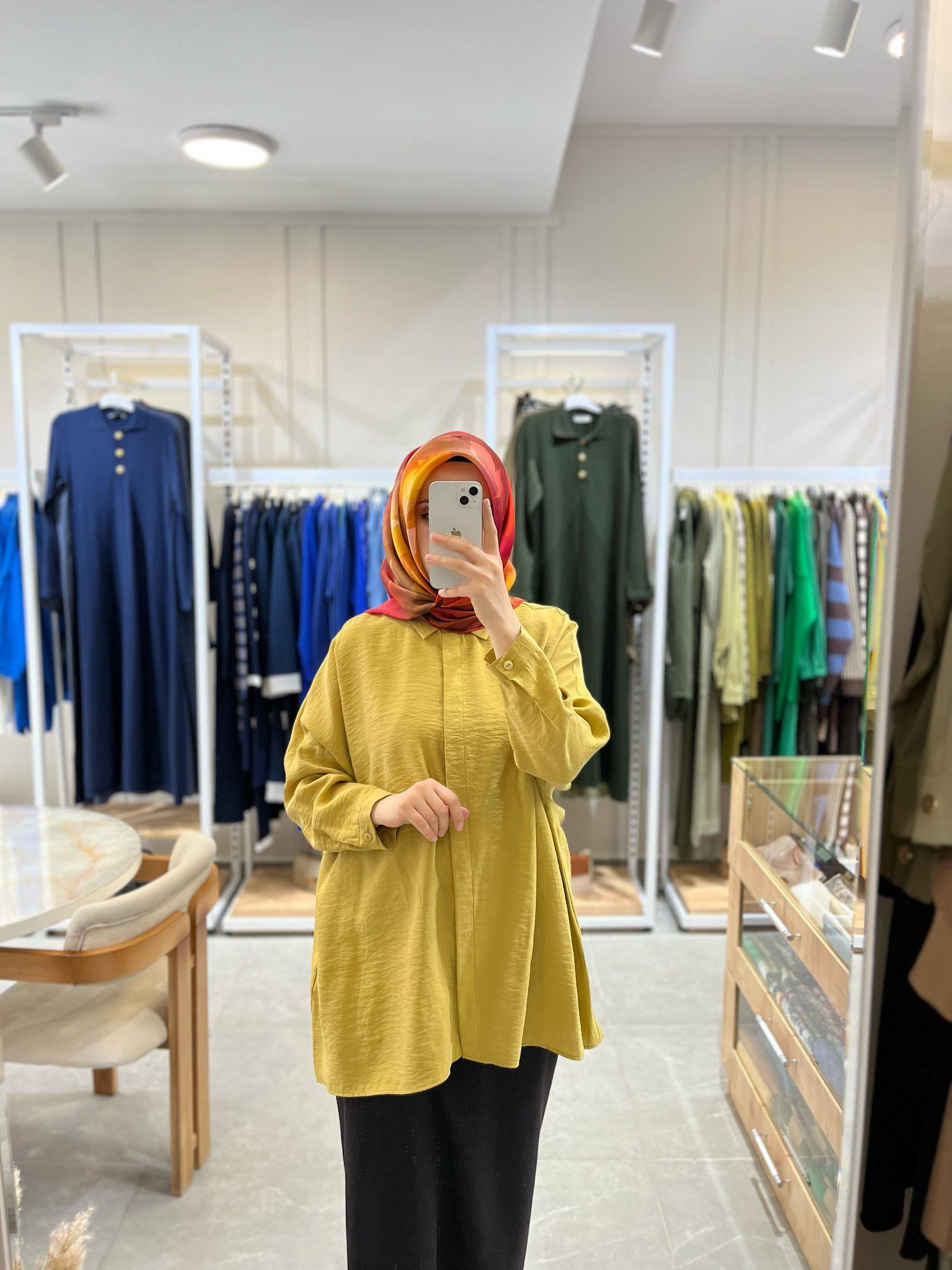 Nuss 3001 Oversize Düğmeli Gömlek AmberGömlekNuss3845NussNuss 3001 Oversize Düğmeli Gömlek Amber