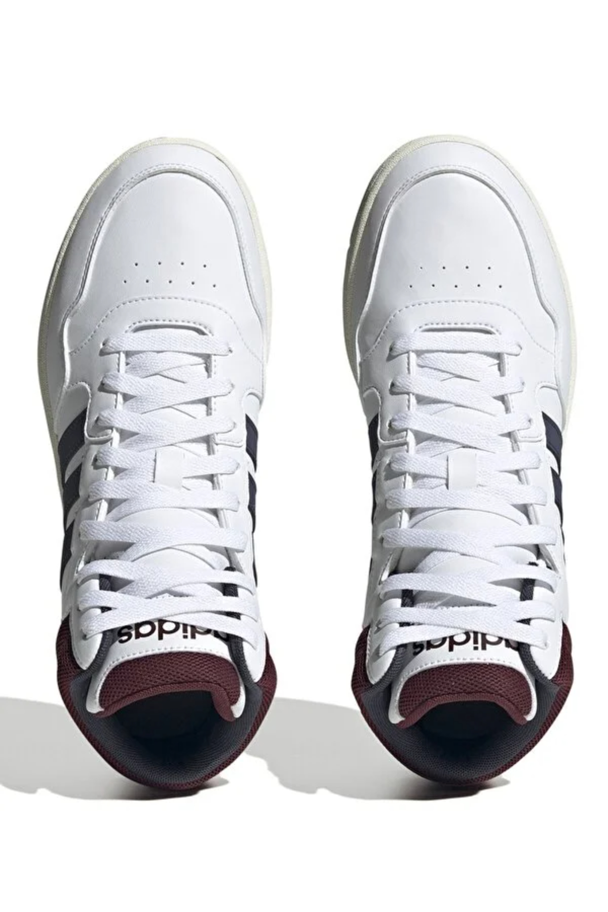 Adidas HP7895 Hoops 3.0 Mid Erkek Uzun Sneaker Ayakkabısı Beyaz Lacivert