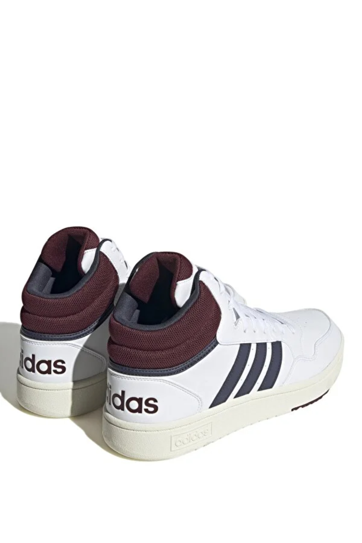 Adidas HP7895 Hoops 3.0 Mid Erkek Uzun Sneaker Ayakkabısı Beyaz Lacivert