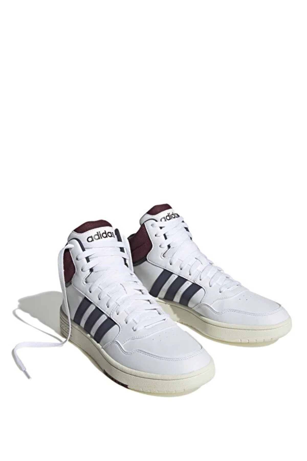 Adidas HP7895 Hoops 3.0 Mid Erkek Uzun Sneaker Ayakkabısı Beyaz Lacivert