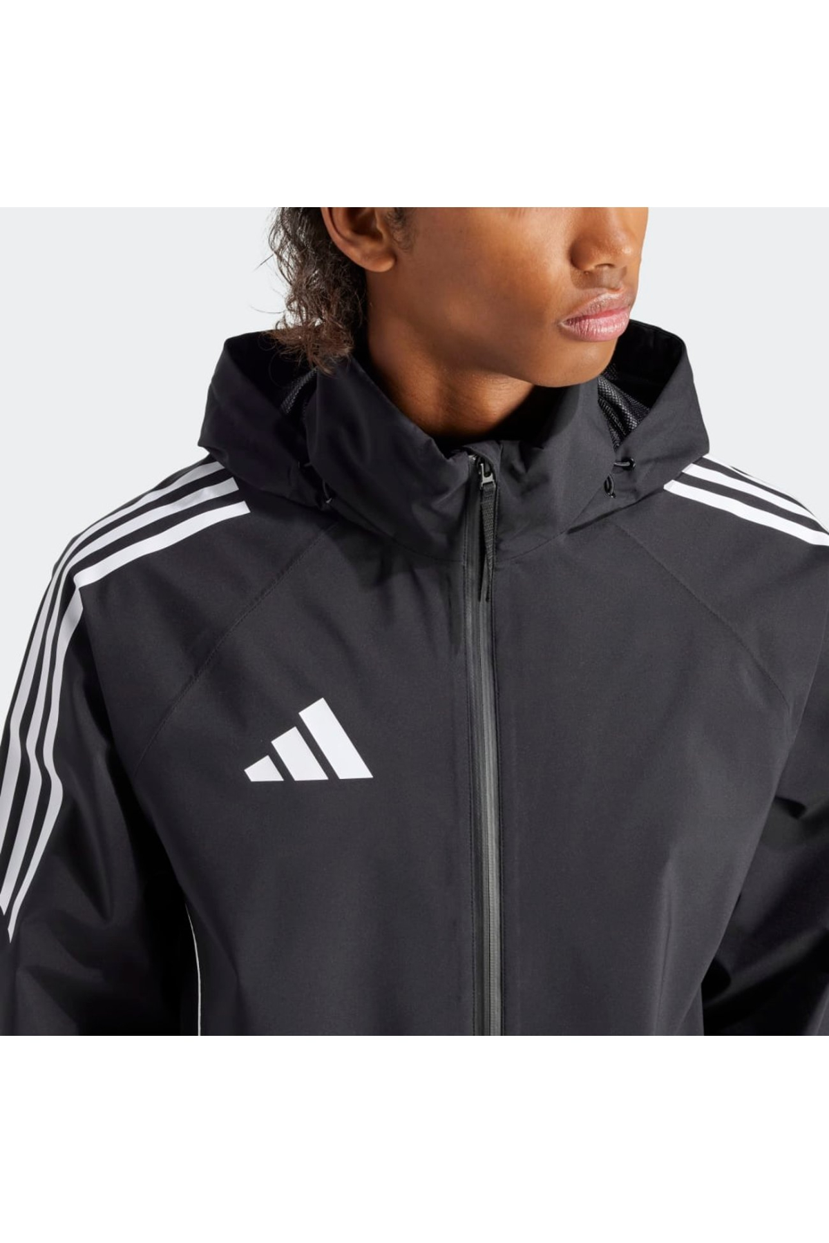 Adidas IJ7390 TIRO24 RA JKT Erkek Yağmurluk  Ceket Siyah Beyaz