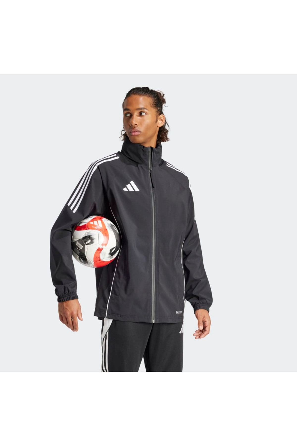 Adidas IJ7390 TIRO24 RA JKT Erkek Yağmurluk  Ceket Siyah Beyaz