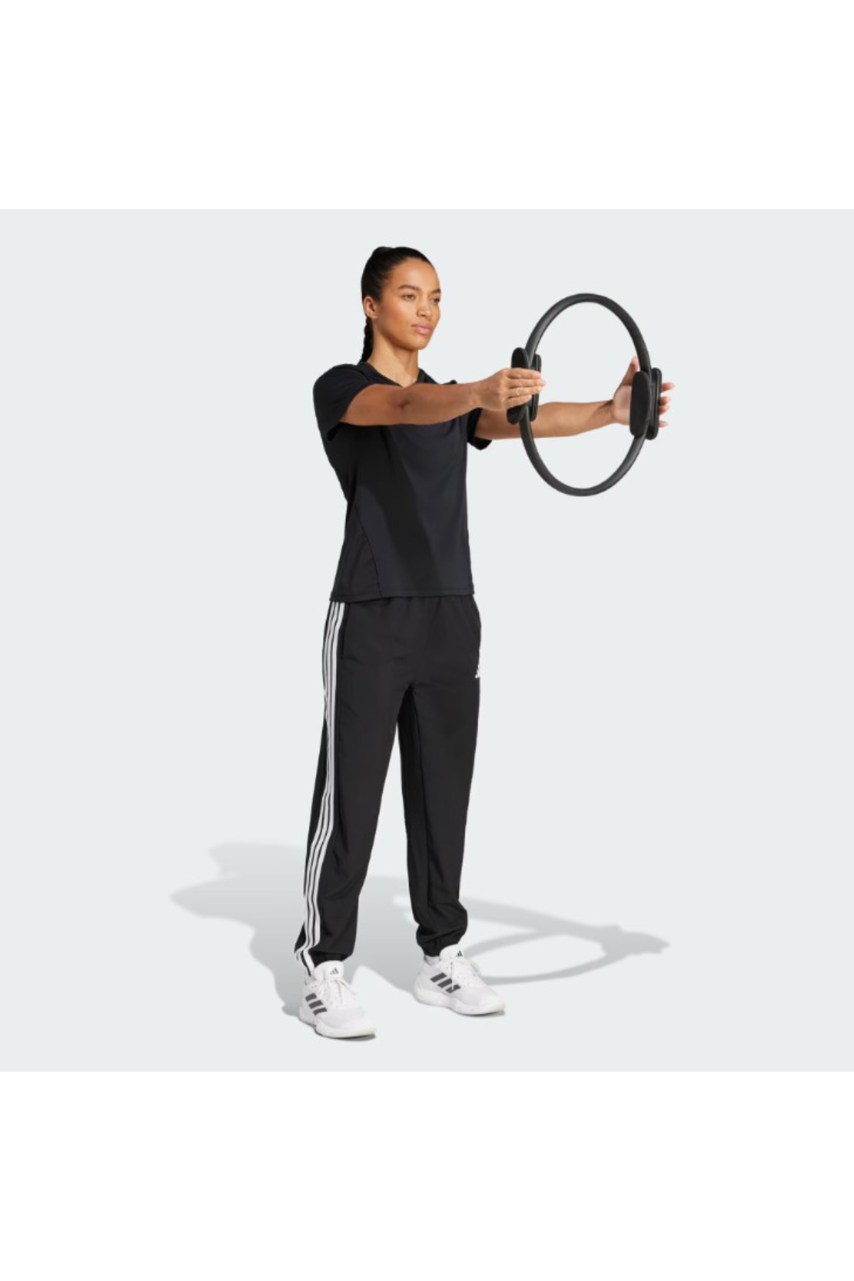 Adidas JI8313 WE 3S WOVEN PT Kadın Alt Eşofman Siyah Beyaz