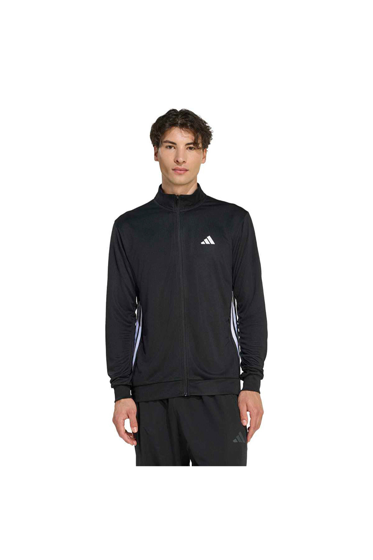 Adidas KA3481 WE ALLSET 3S TT Erkek Eşofman Üstü Siyah Beyaz