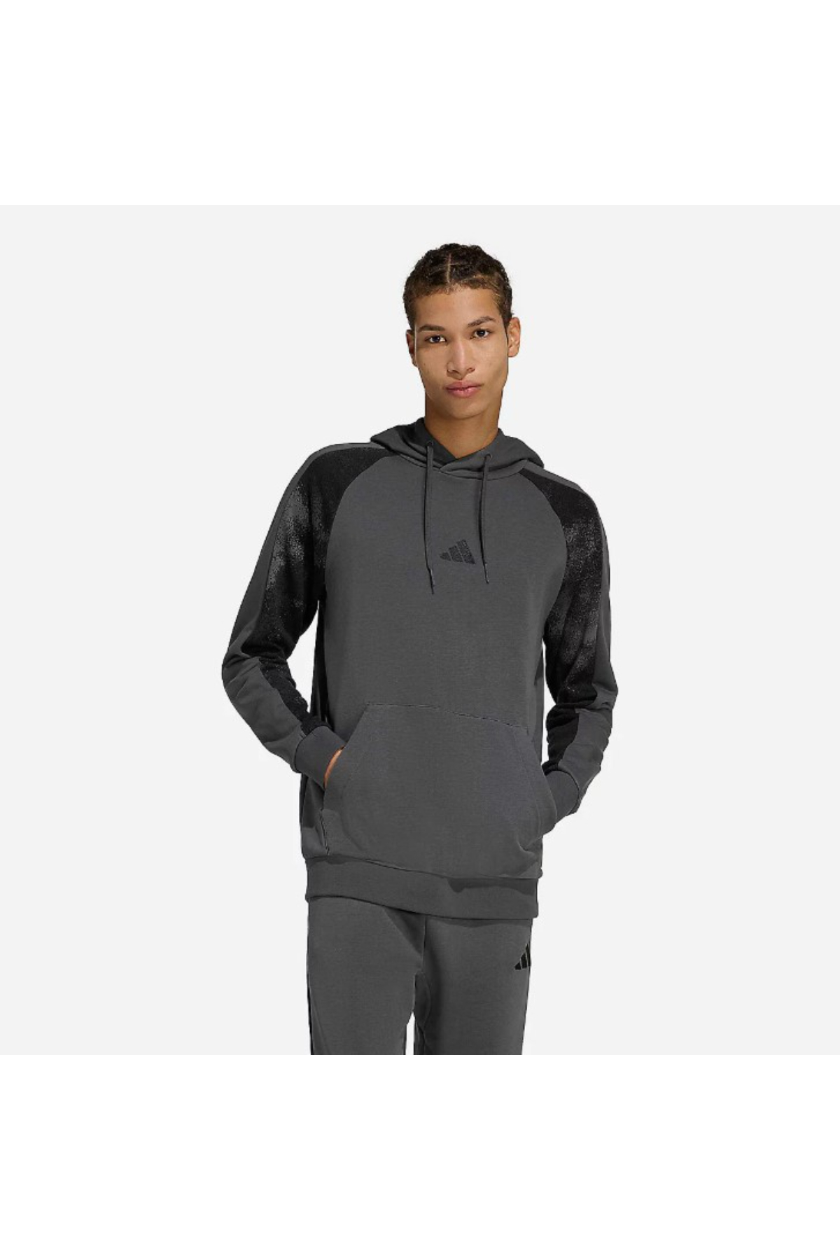 Adidas KC0705 M CAMO PRINT HD Erkek Sweat Gri Siyah