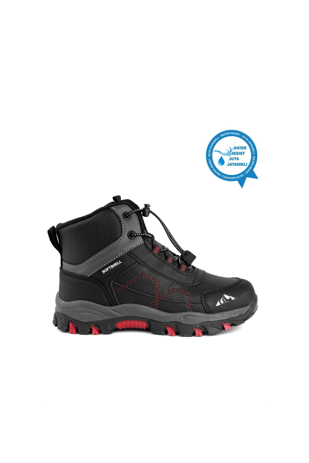 BoBe KIDS Alfa Erkek Çocuk Outdoor Bot Siyah Kırmızı