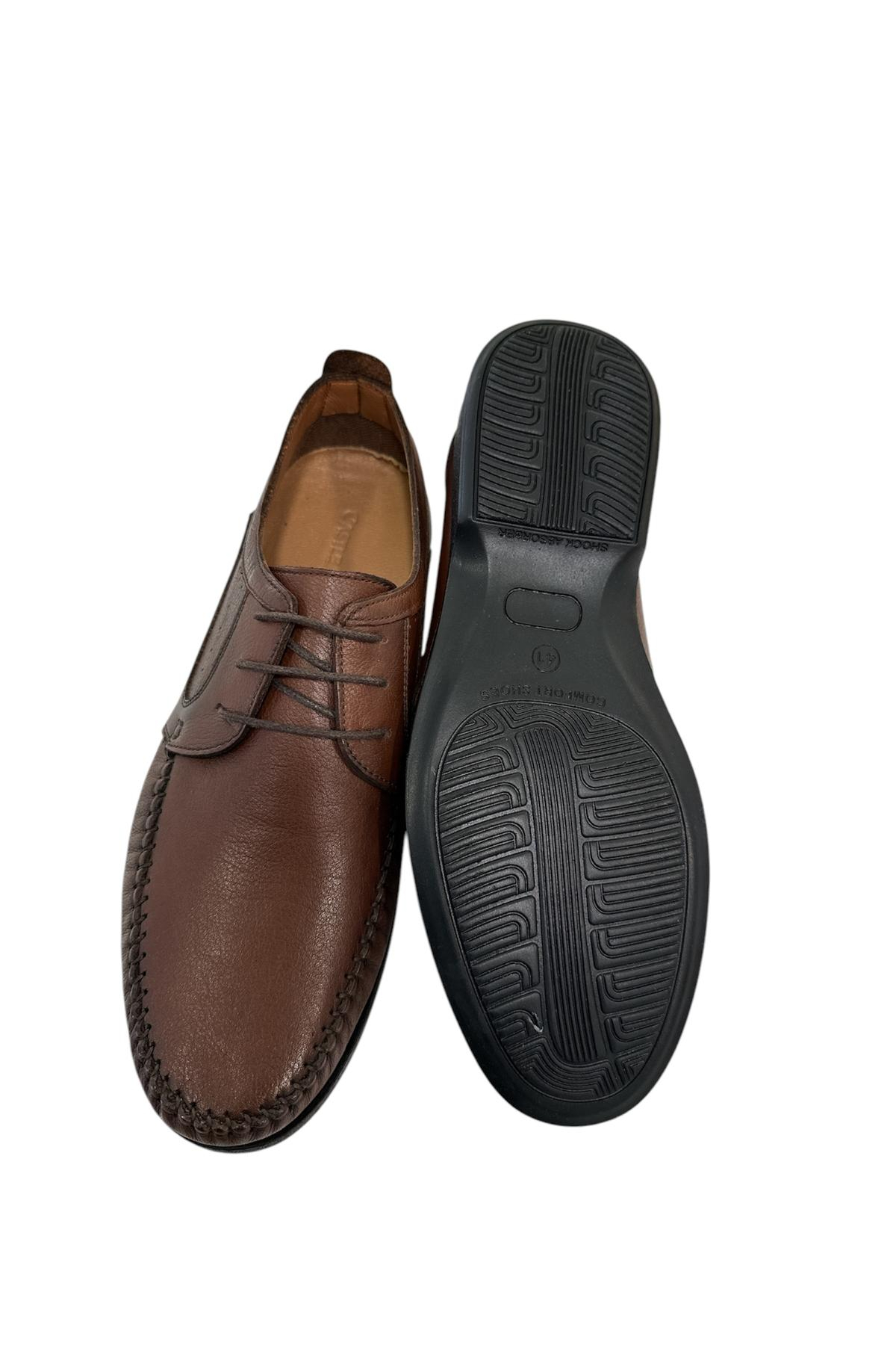 Castle Black 3075-1 Hakiki Deri Klasik Ayakkabı Taba
