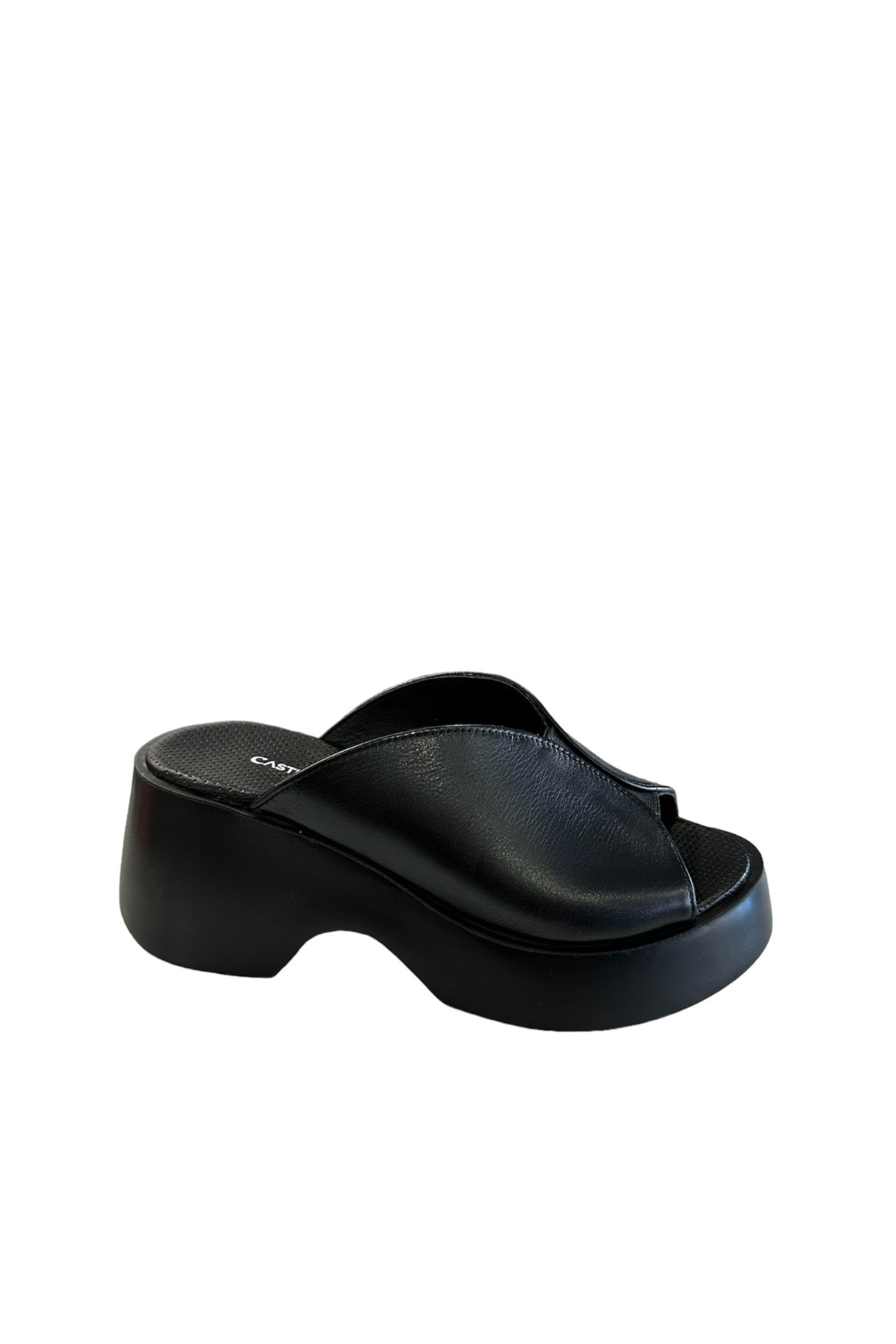 Castle Black 42614 Kadın Hakiki Deri Yazlık Terlik Siyah