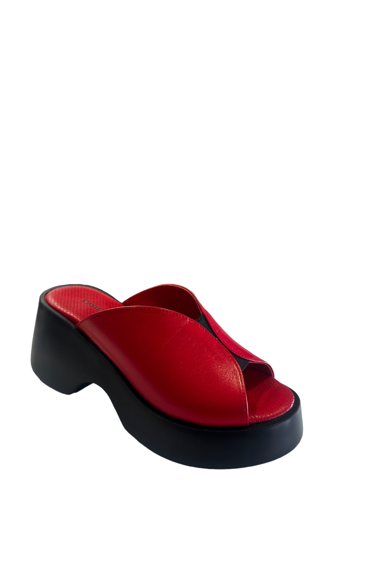 Castle Black 42614 Kadın Hakiki Deri Yazlık Terlik Kırmızı