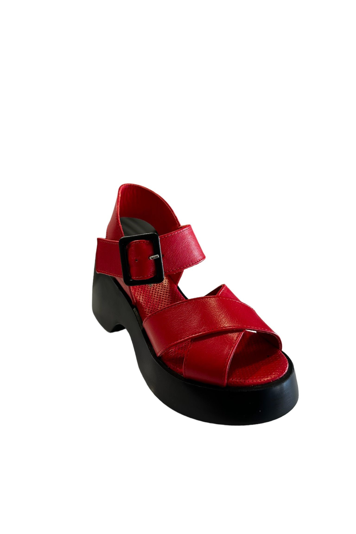 Castle Black 42627 Kadın Hakiki Deri Yazlık Ayakkabı Kırmızı