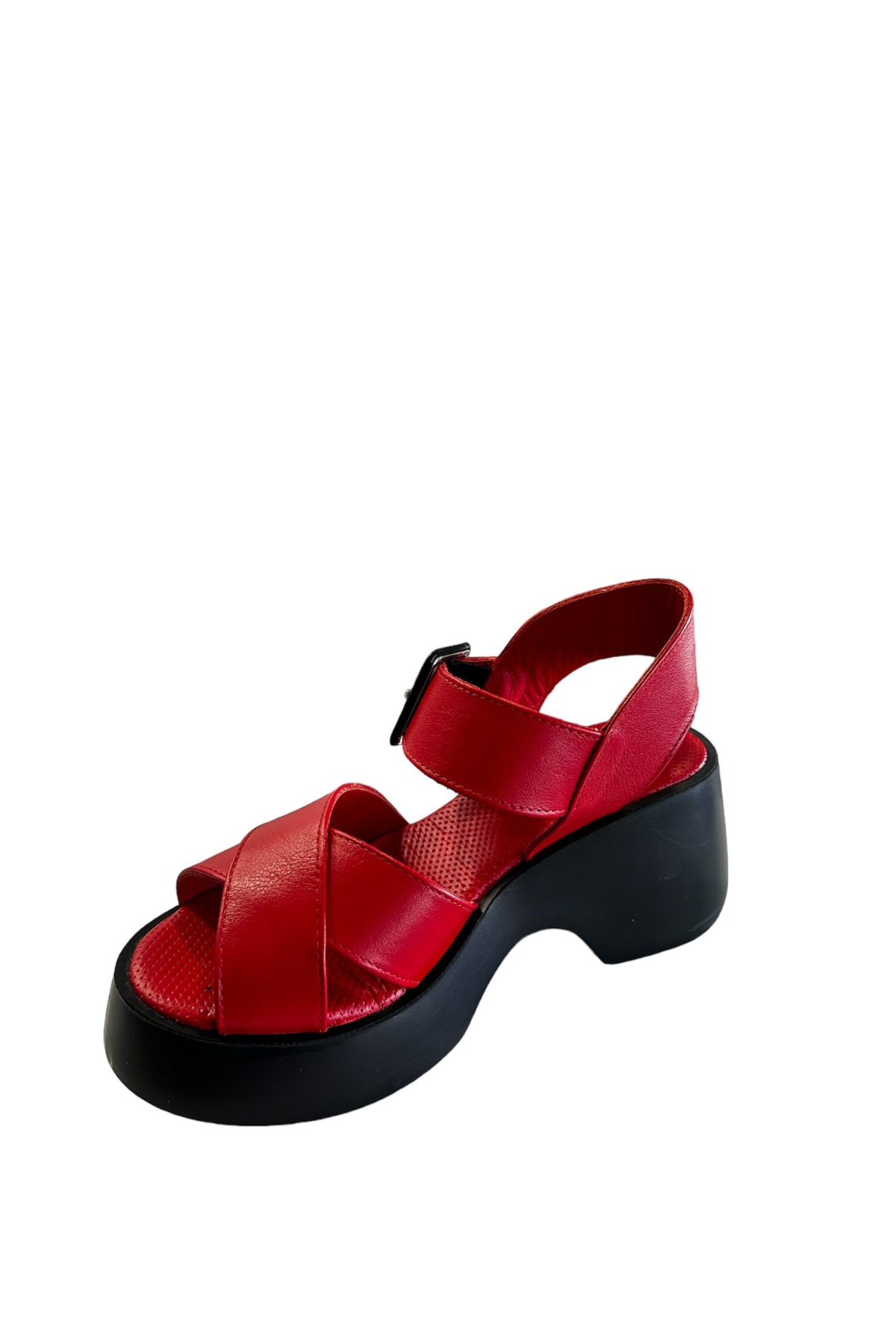 Castle Black 42627 Kadın Hakiki Deri Yazlık Ayakkabı Kırmızı