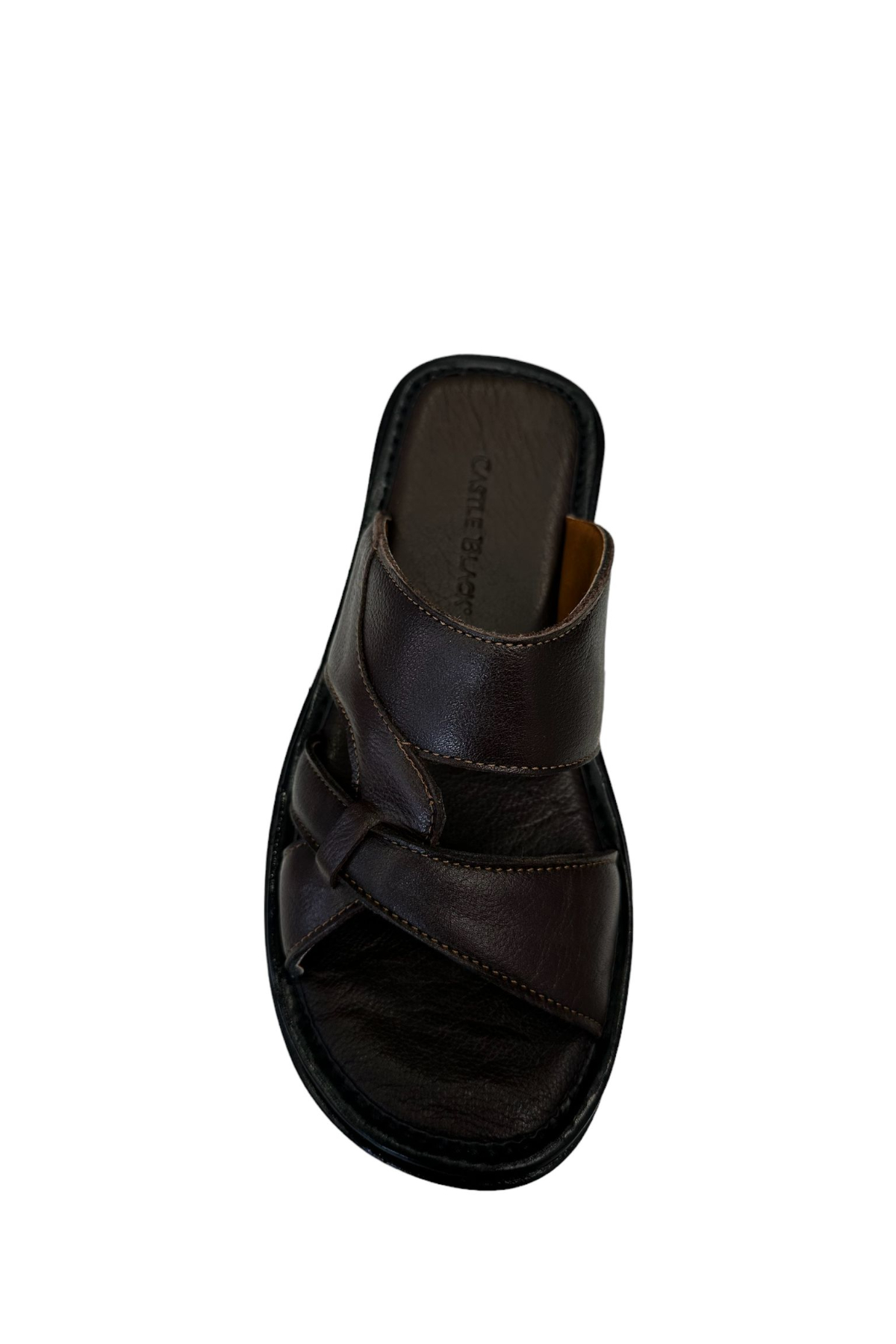 Castle Black 8521 Erkek Hakiki Deri Terlik Kahverengi