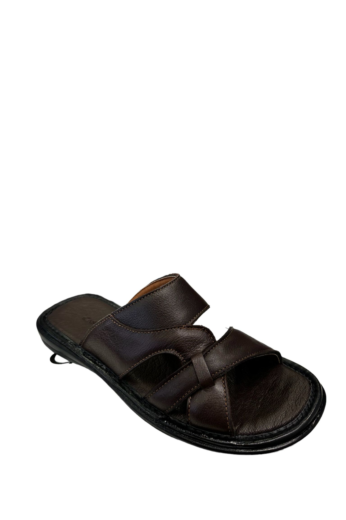 Castle Black 8521 Erkek Hakiki Deri Terlik Kahverengi