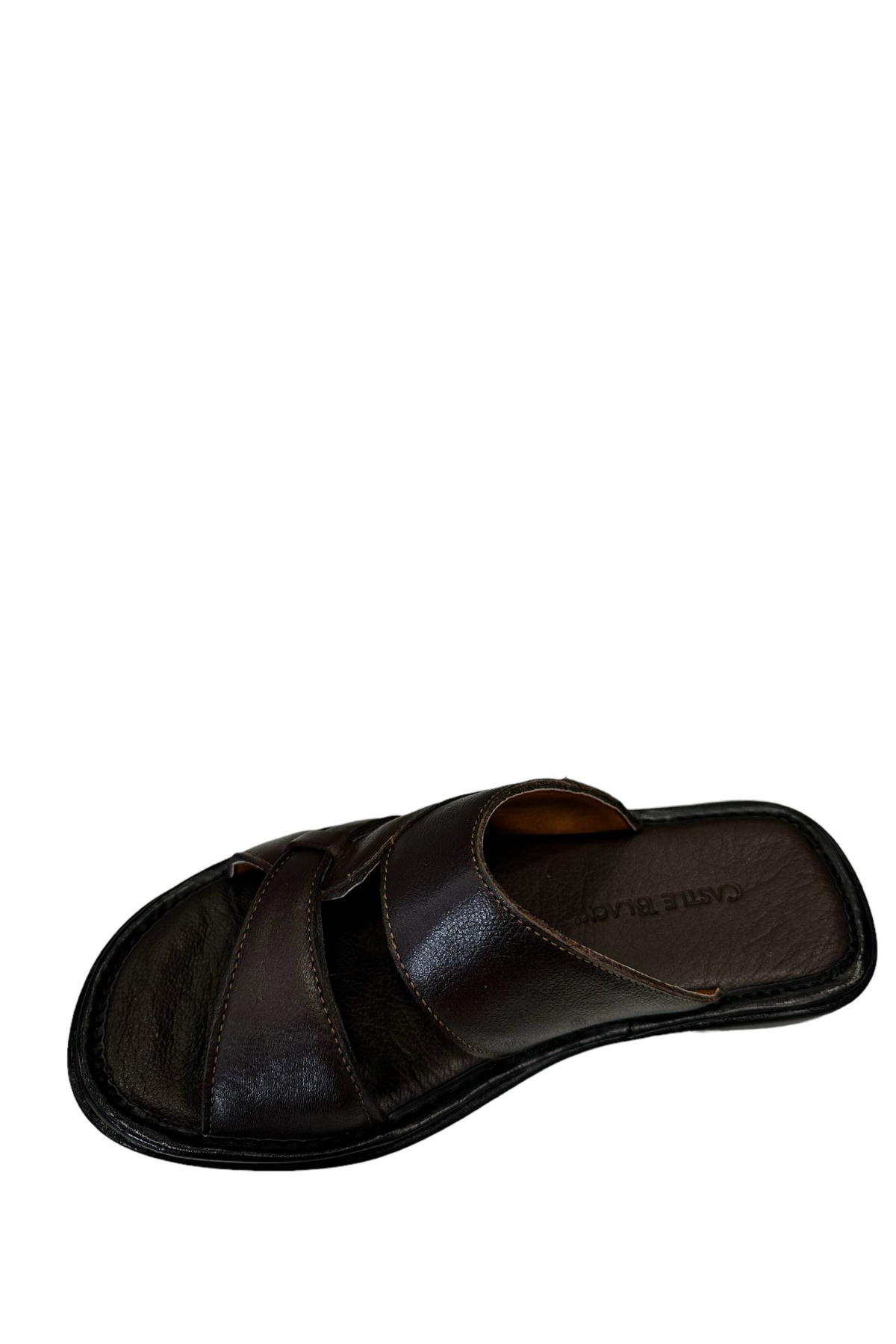 Castle Black 8521 Erkek Hakiki Deri Terlik Kahverengi