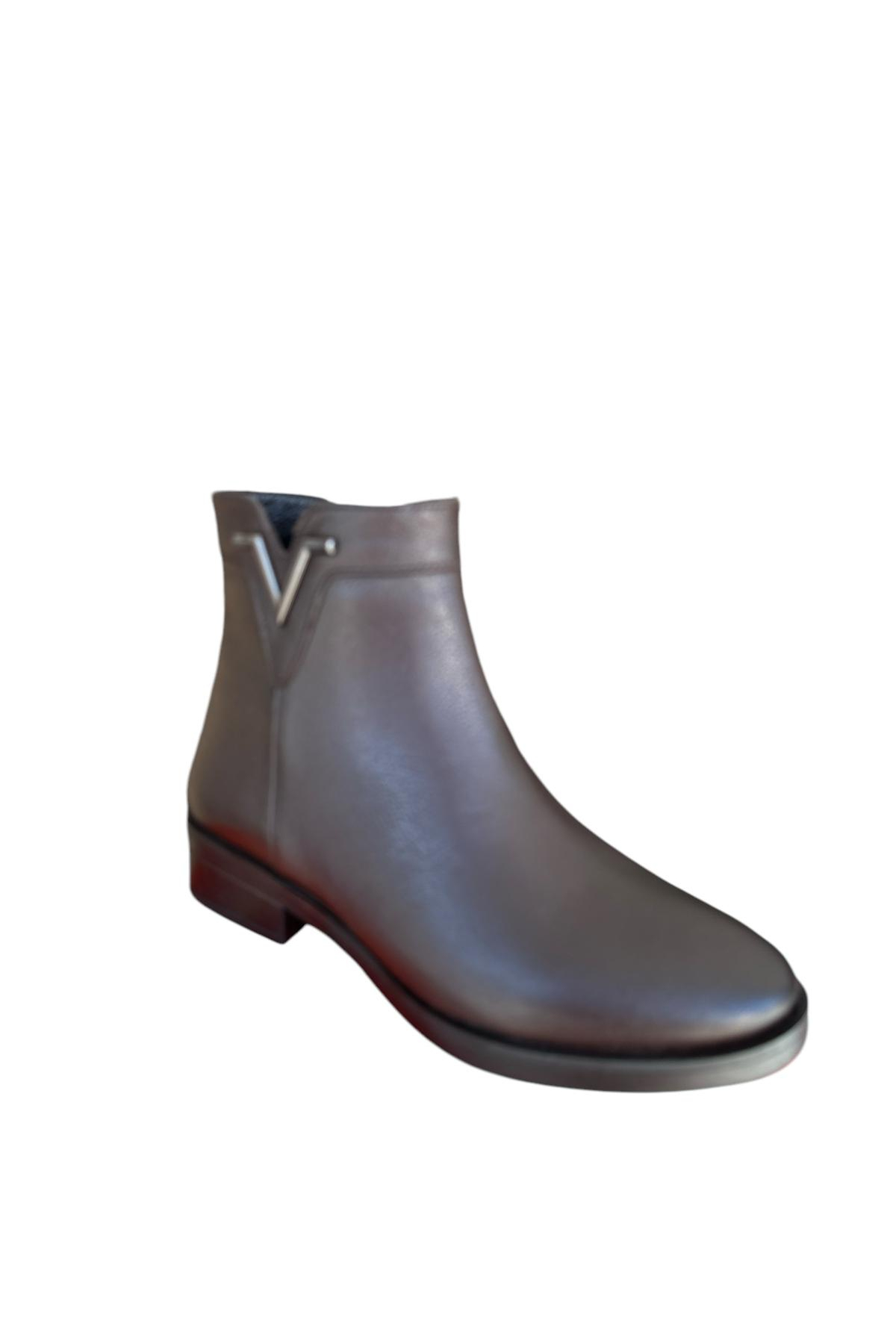 Castle Black YLDZ-21893-1 Kadın Hakiki Deri Klasik Bot Kahverengi