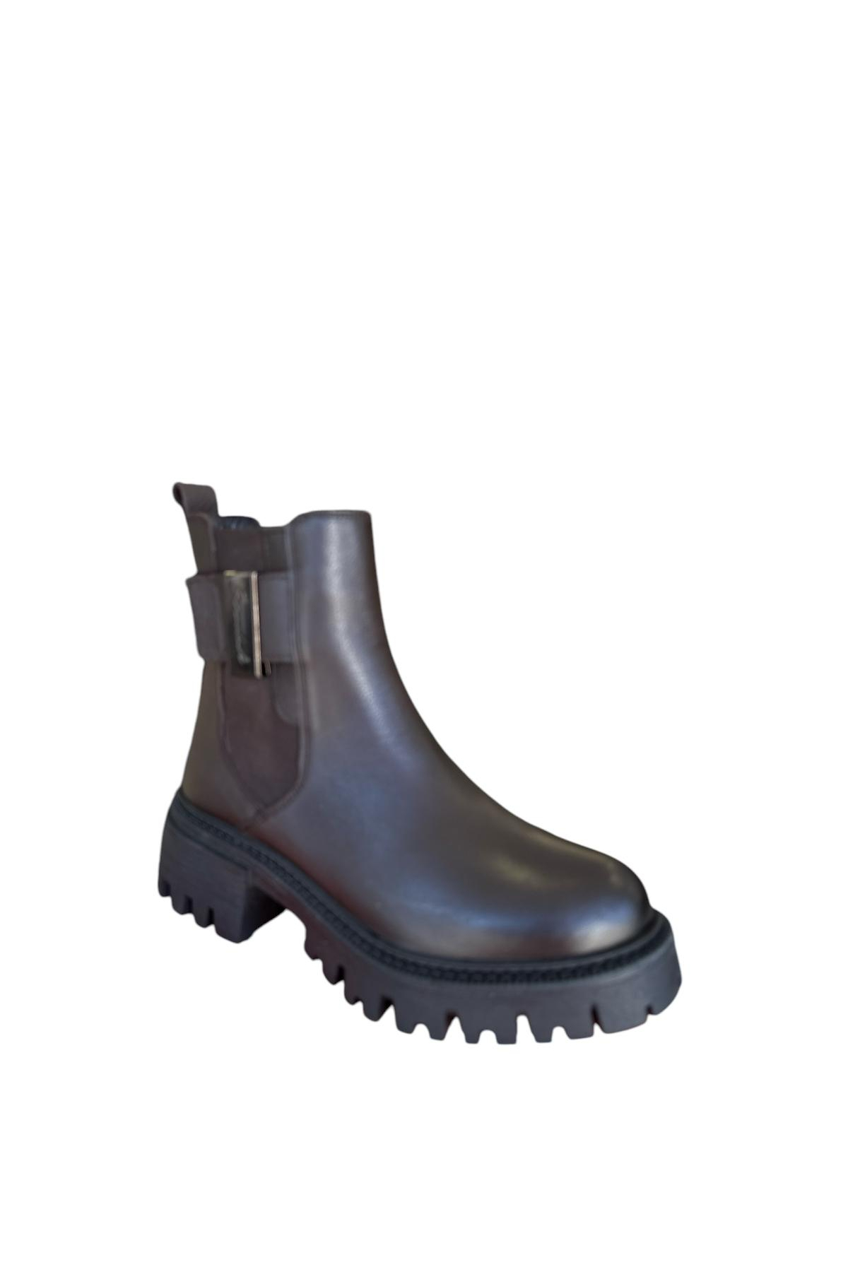 Castle Black YLDZ-23783-1 Kadın Hakiki Deri Klasik Bot Kahverengi