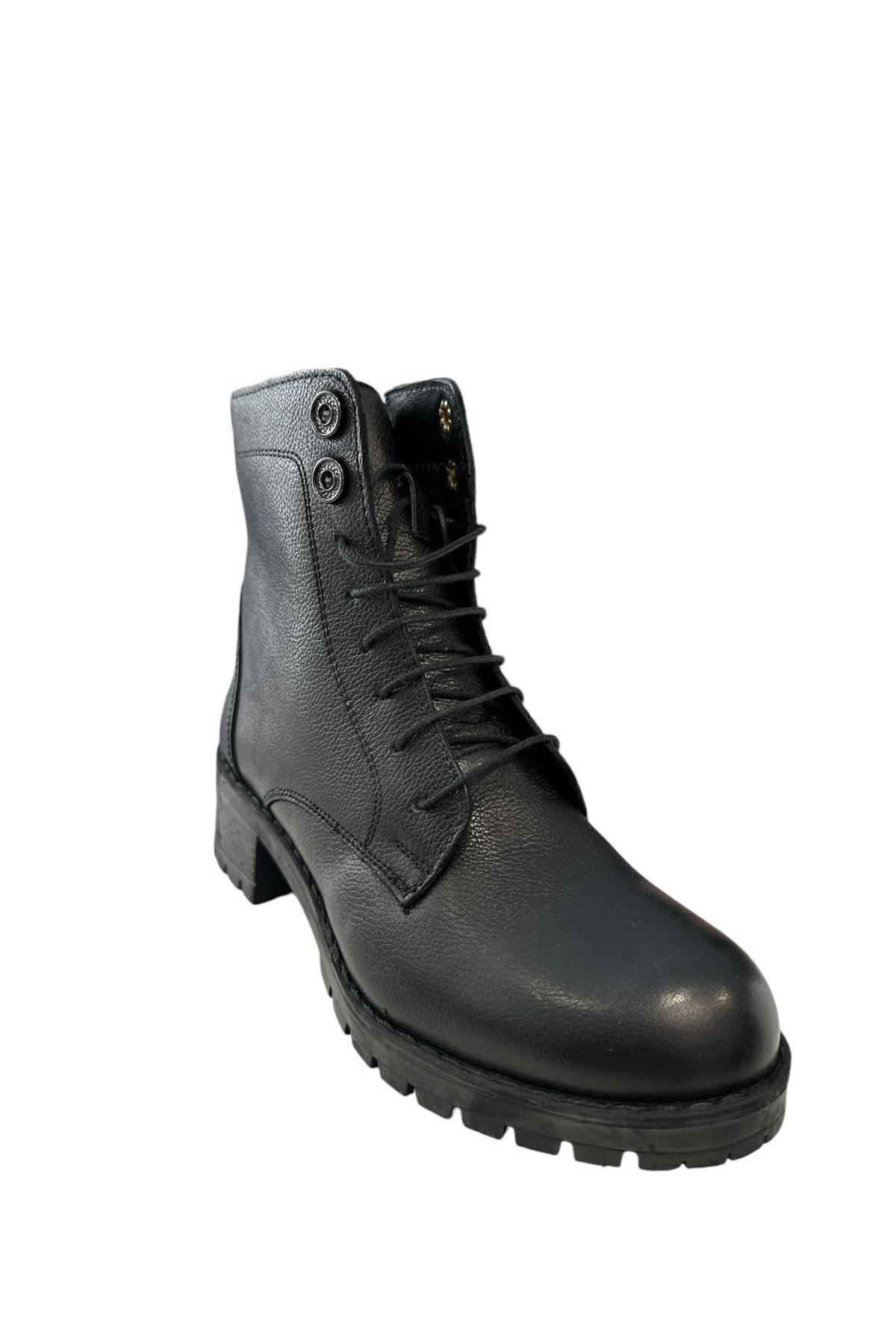 Castle Black YLDZ-3680-1 Kadın Hakkiki Deri Klasık Bot Siyah