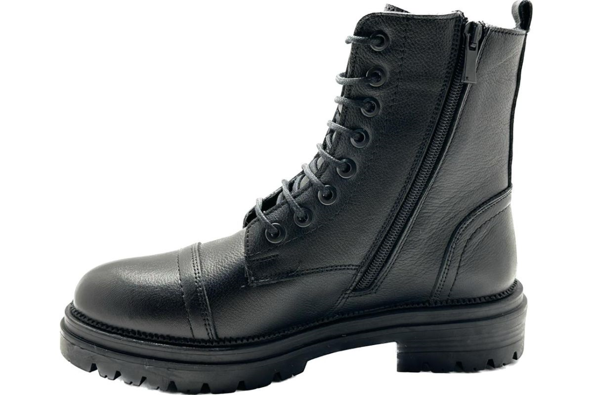 Castle Black YLDZ-3757-1 Siyah Hakiki Deri Kadın Bot Siyah