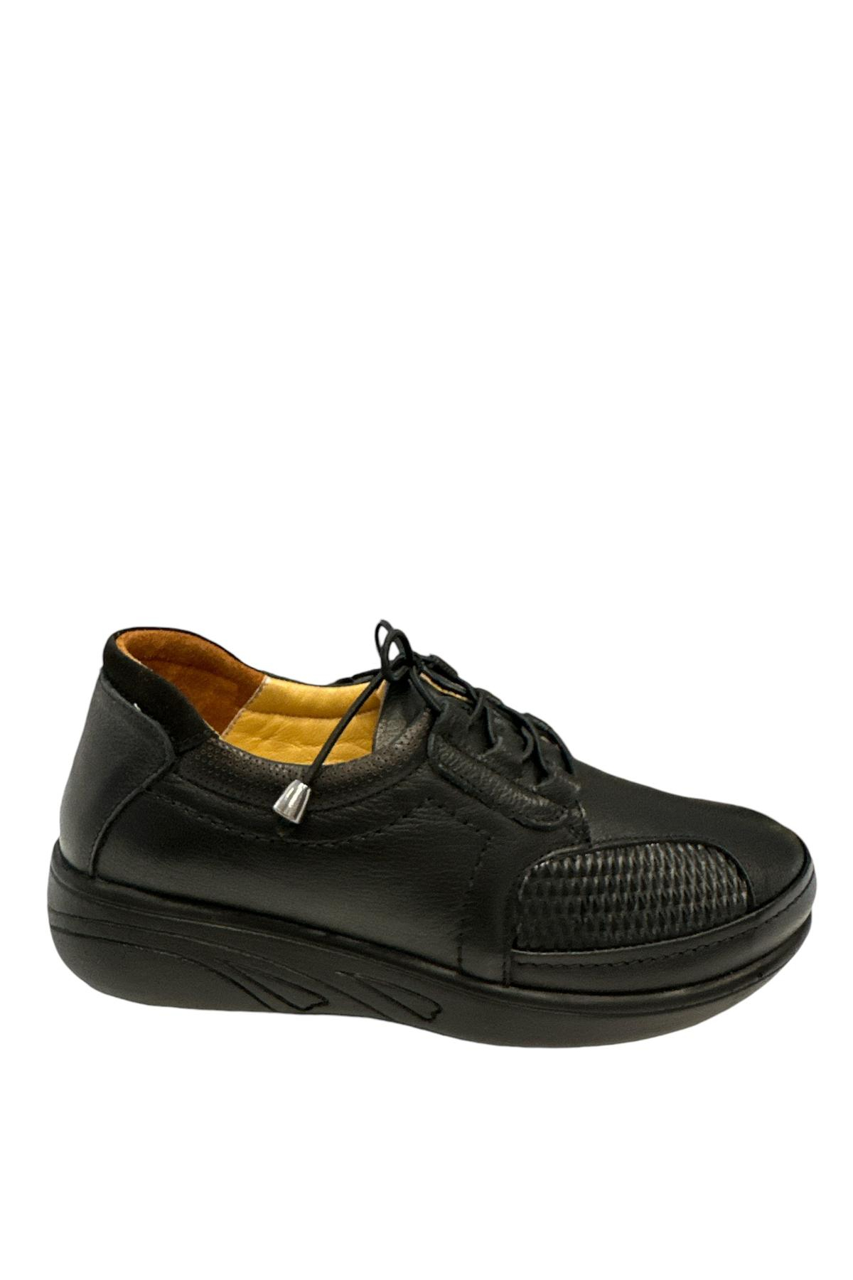 Castle Black YLDZ-42632 Kadın Hakiki Deri Ortopedik Comfort Ayakkabı Siyah