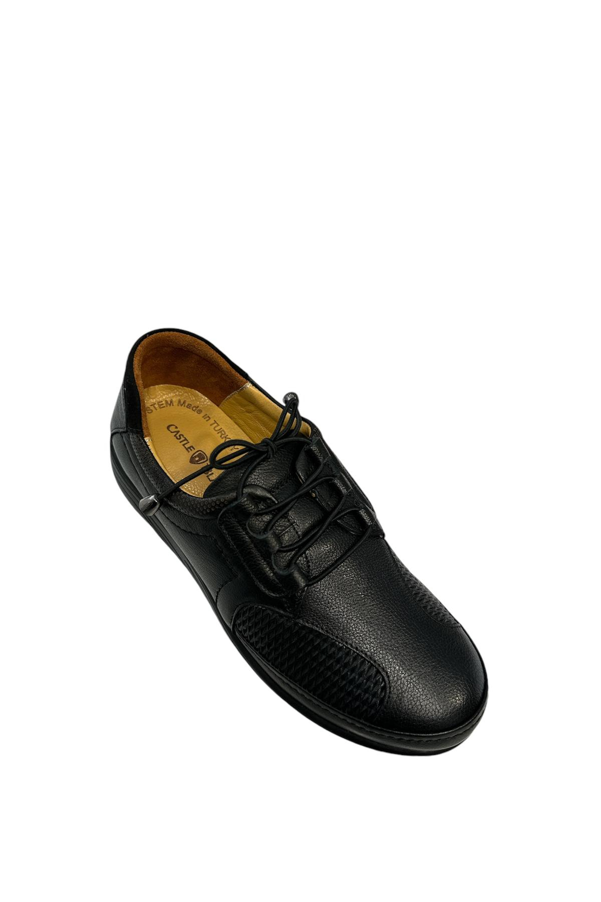 Castle Black YLDZ-42632 Kadın Hakiki Deri Ortopedik Comfort Ayakkabı Siyah