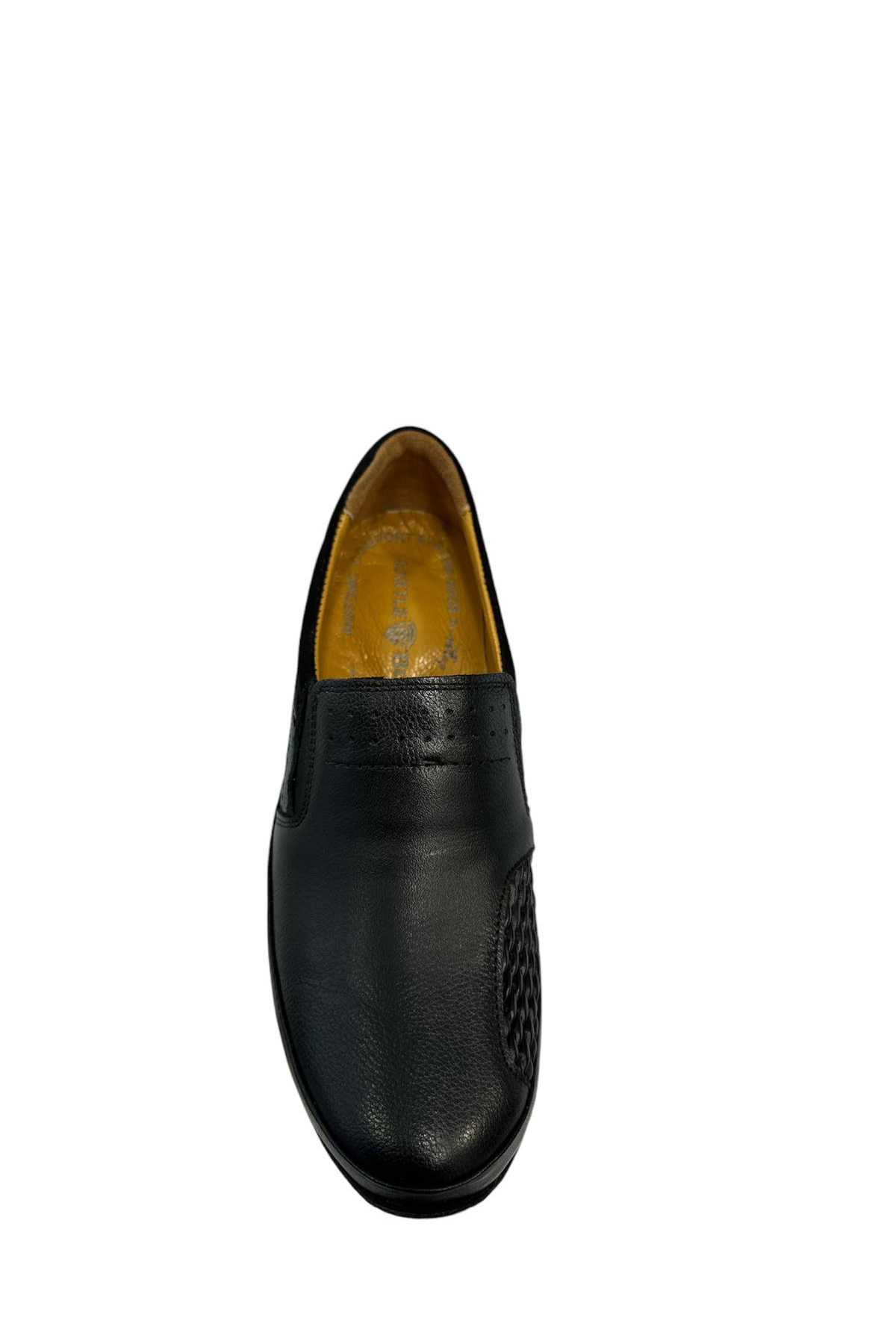 Castle Black YLDZ-42638 Kadın Hakiki Deri Ortopedik Comfort Ayakkabı Siyah