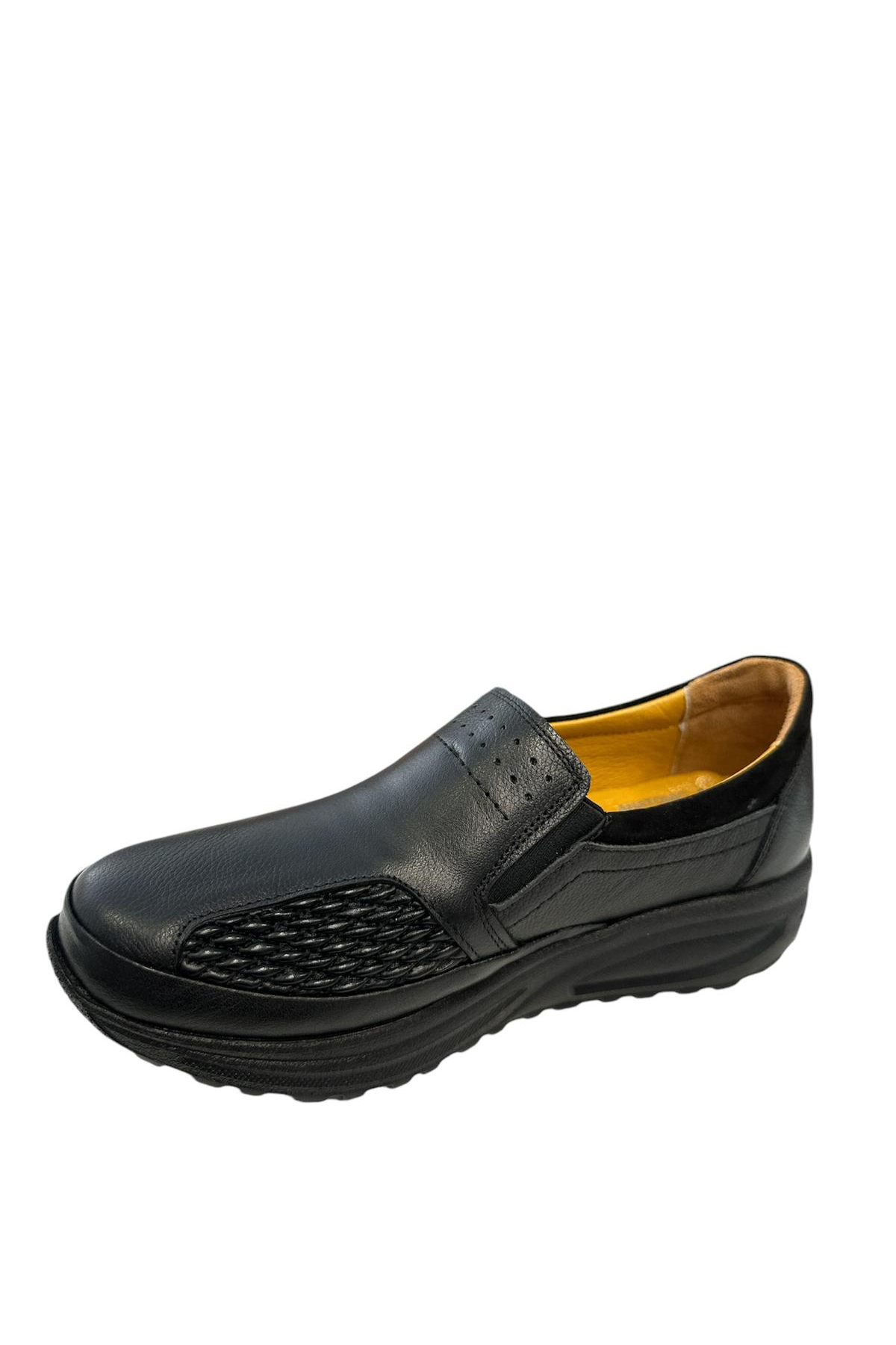 Castle Black YLDZ-42638 Kadın Hakiki Deri Ortopedik Comfort Ayakkabı Siyah