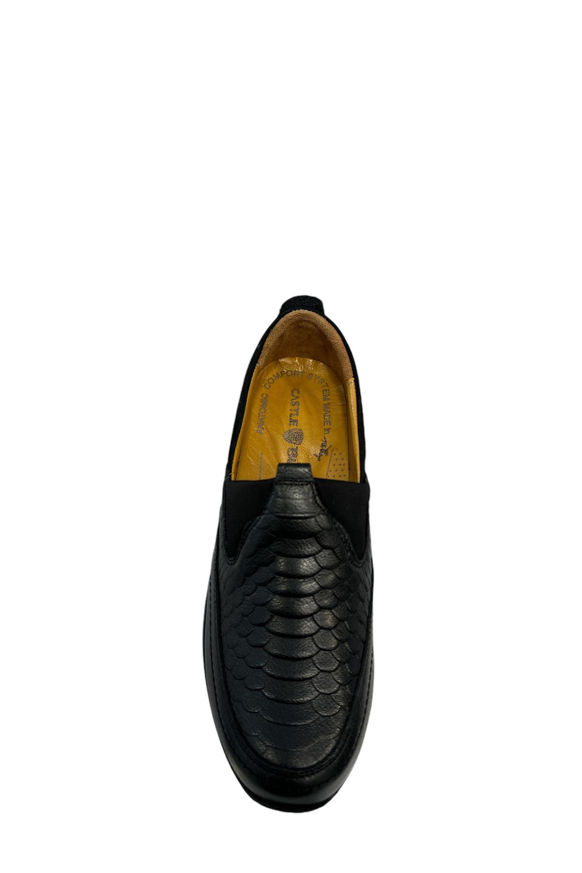 Castle Black YLDZ-42639 Kadın Hakiki Deri Ortopedik Comfort Ayakkabı Siyah