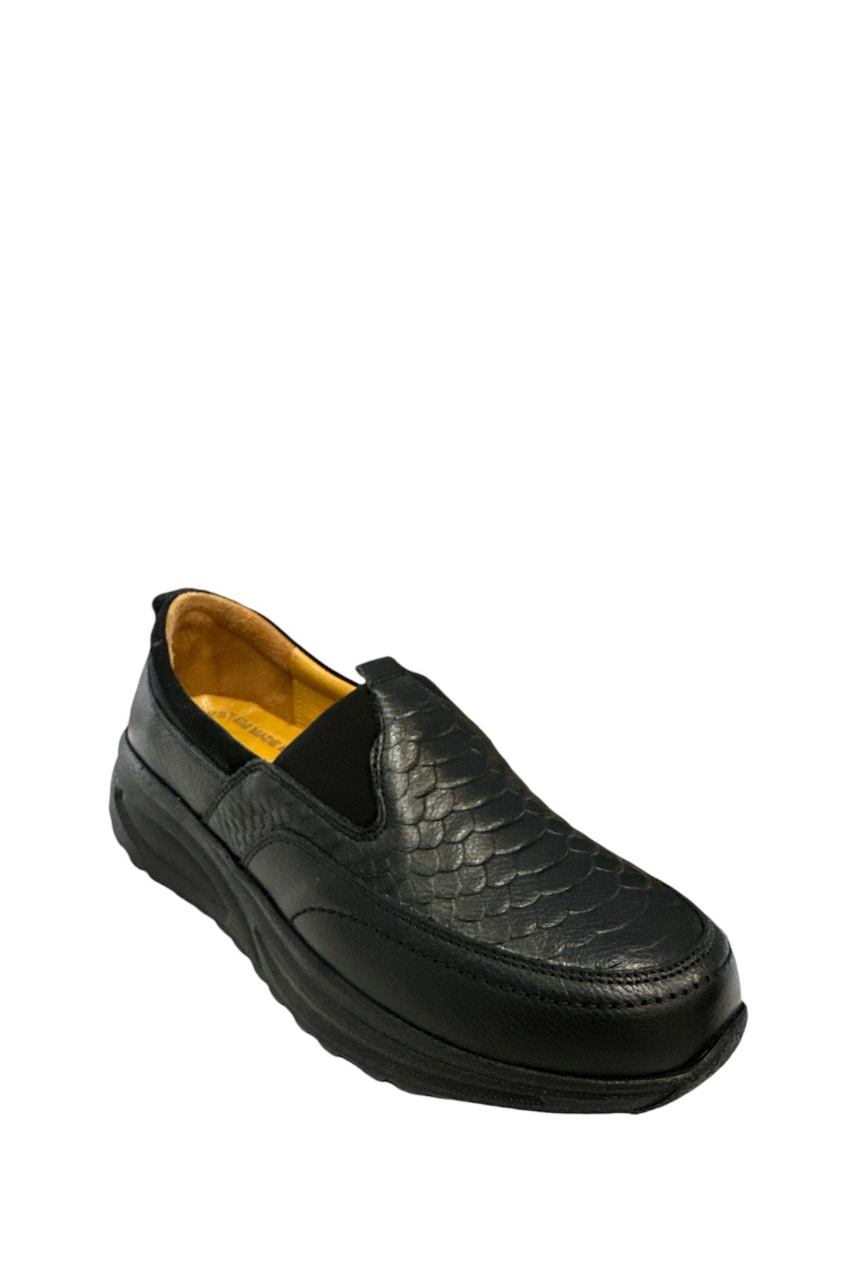 Castle Black YLDZ-42639 Kadın Hakiki Deri Ortopedik Comfort Ayakkabı Siyah
