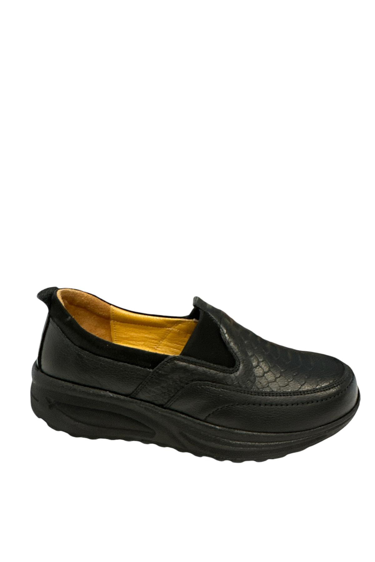 Castle Black YLDZ-42639 Kadın Hakiki Deri Ortopedik Comfort Ayakkabı Siyah