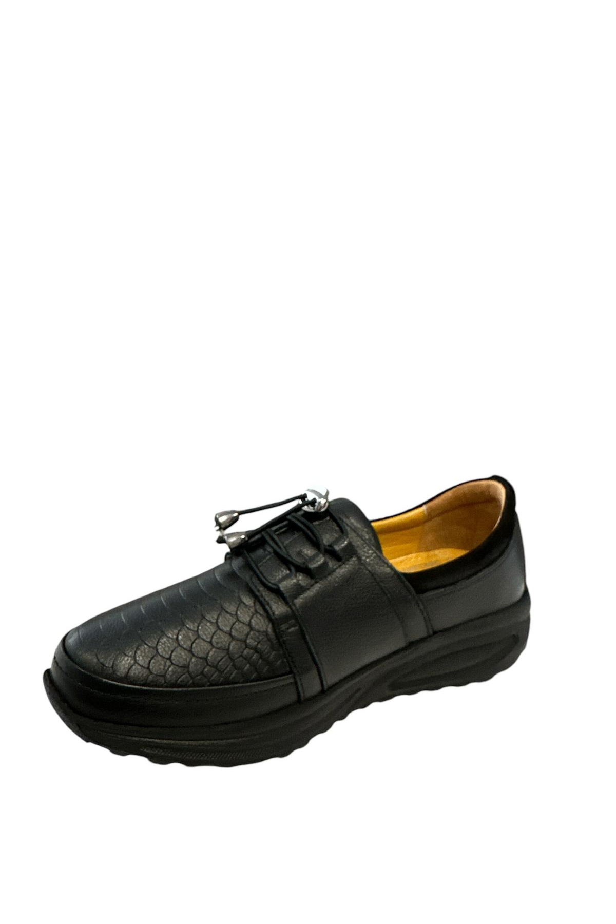 Castle Black YLDZ-42640 Kadın Hakiki Deri Ortopedik Comfort Ayakkabı Siyah